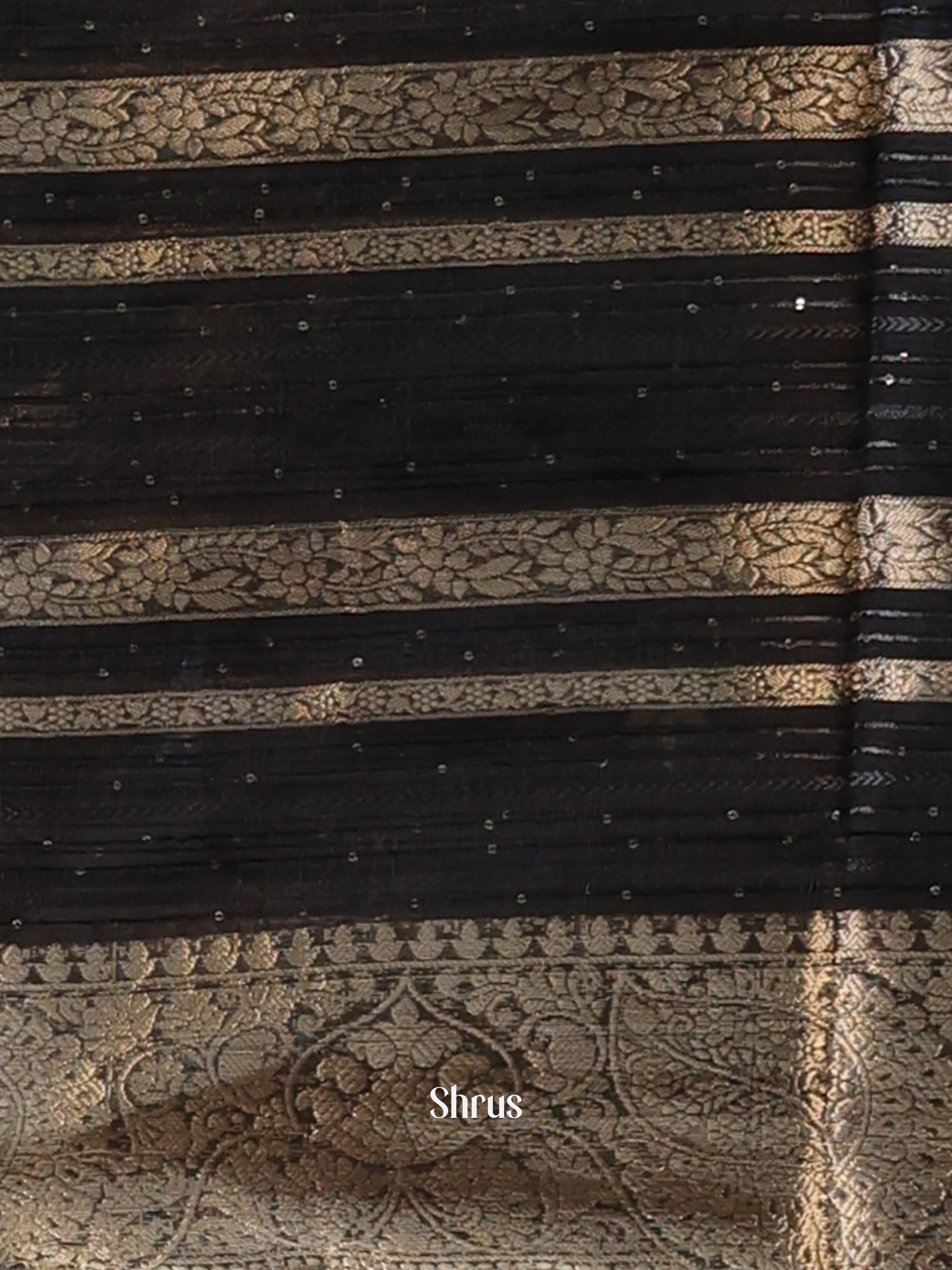 Black - Semi Organza Saree - Shop on Shrus.com