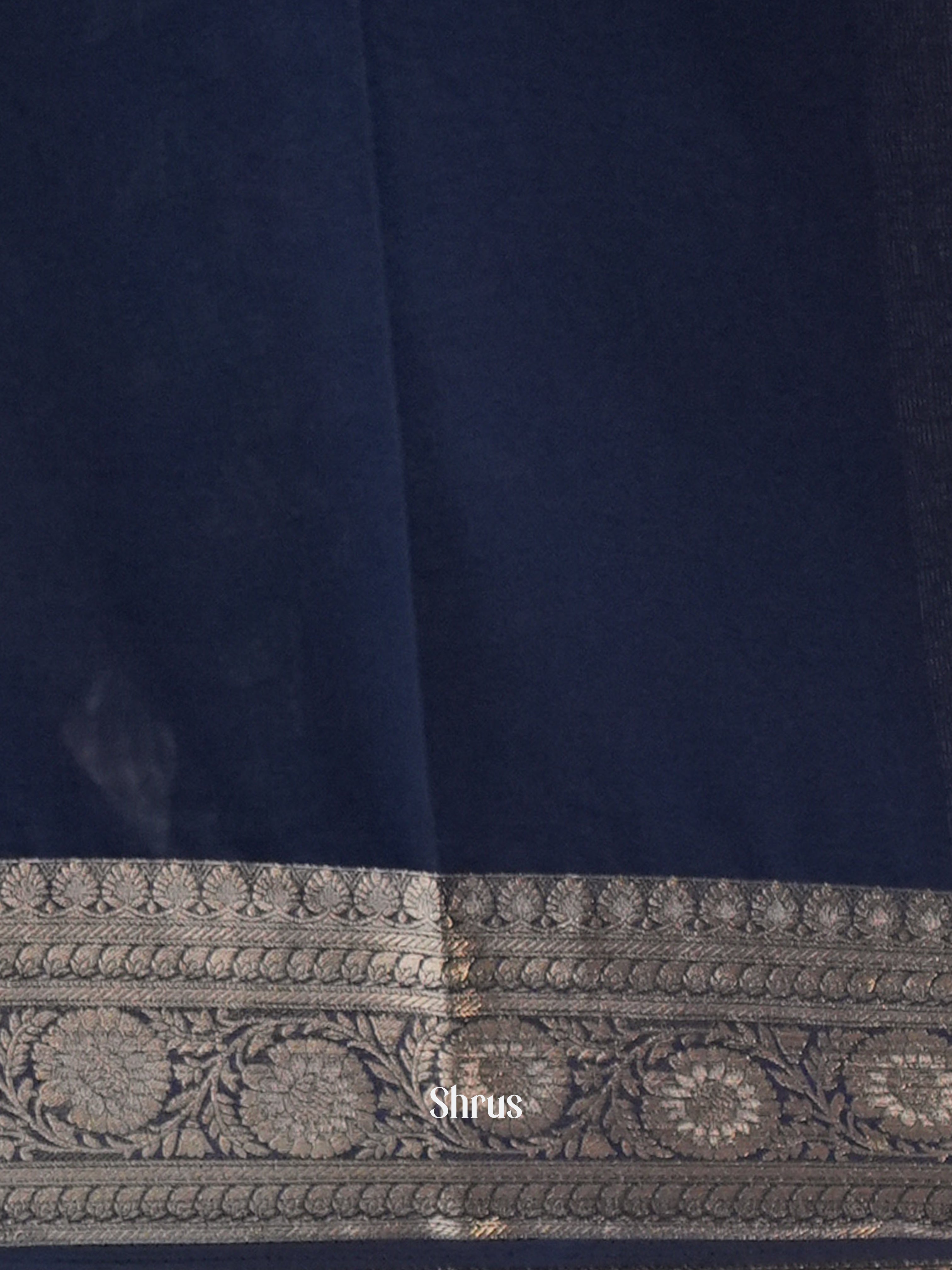 Blue- Semi Georgette Saree - Shop on Shrus.com