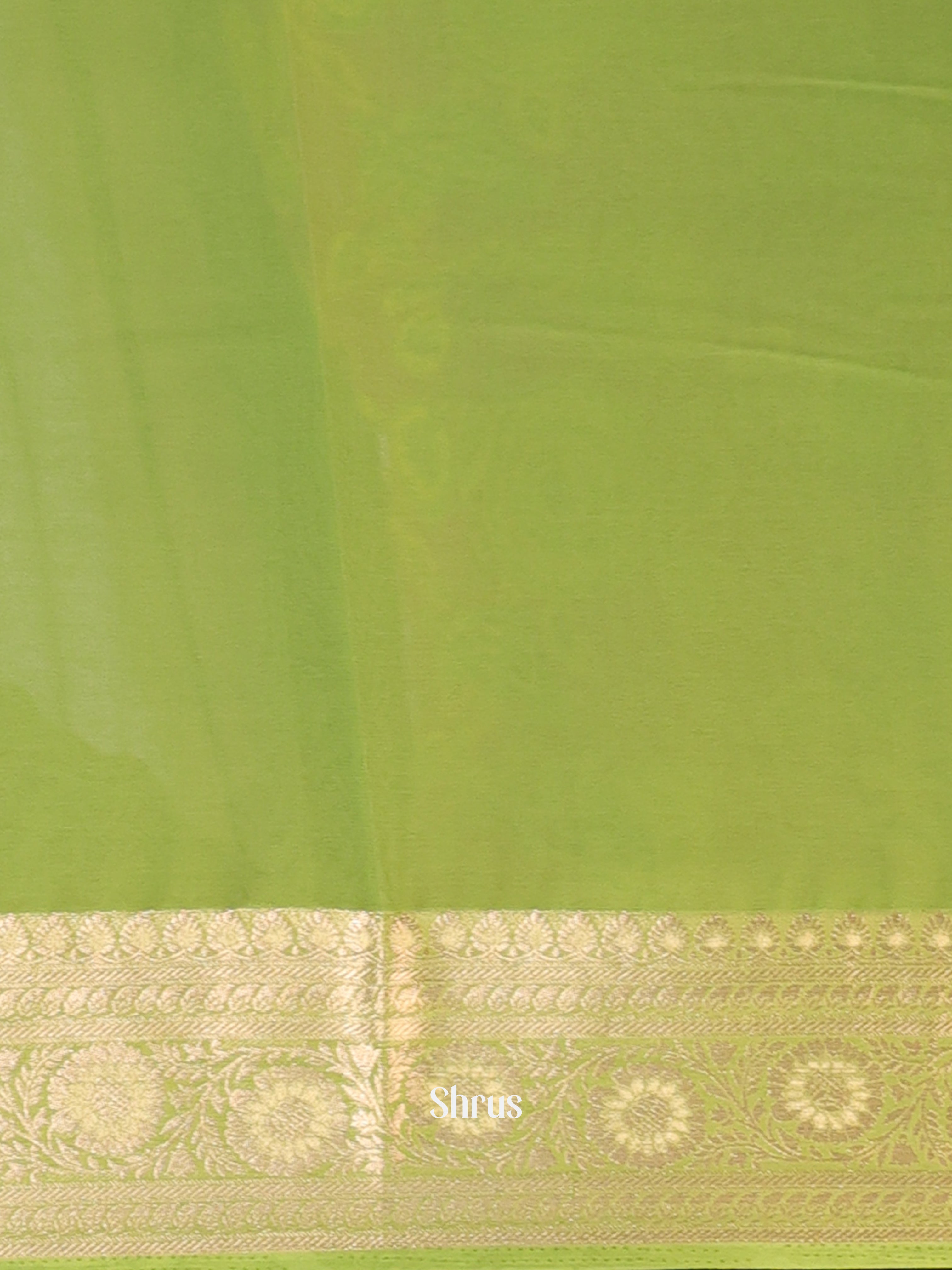 Green - Semi Georgette Saree - Shop on Shrus.com