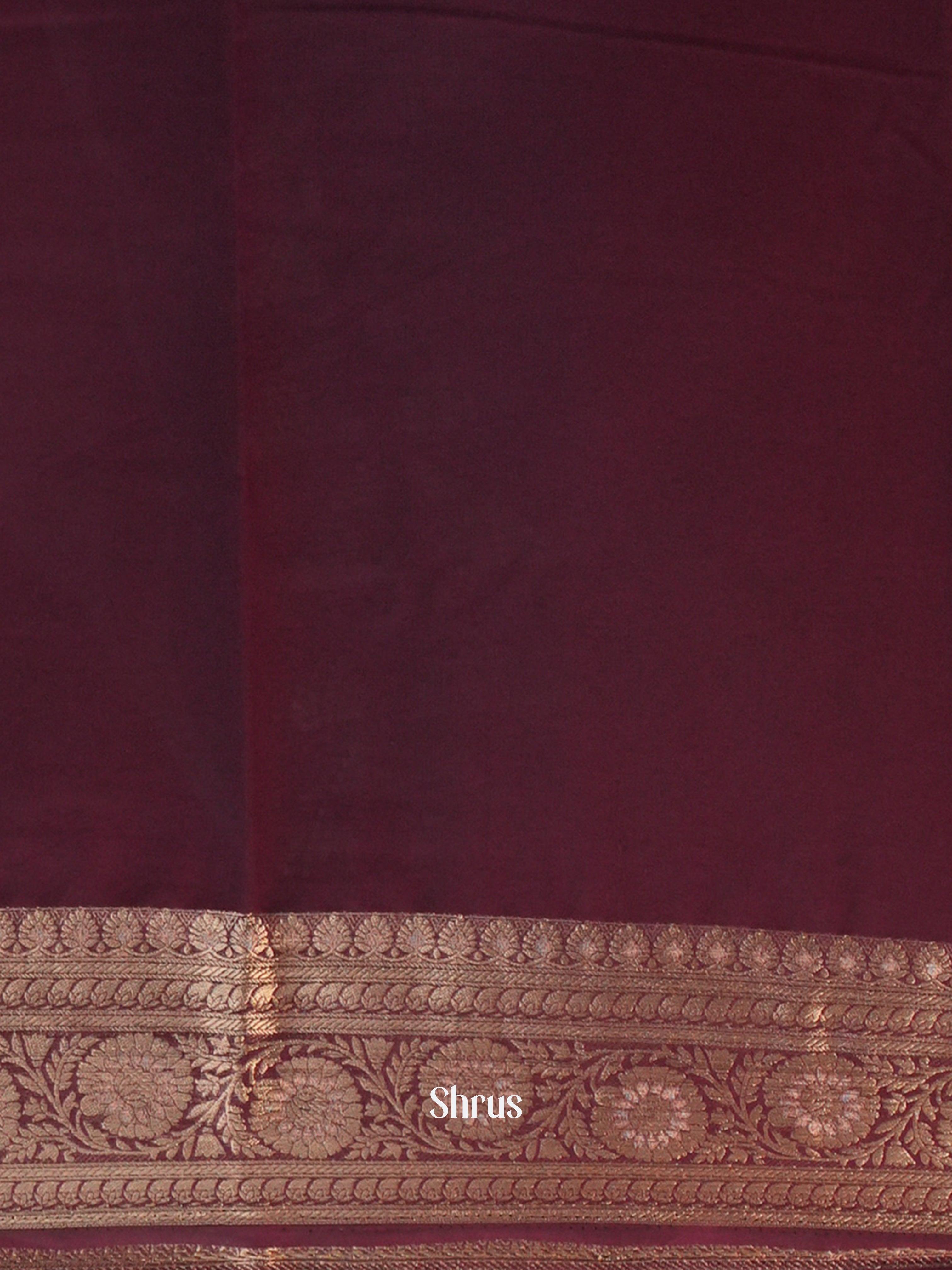 Wine - Semi Georgette Saree - Shop on Shrus.com