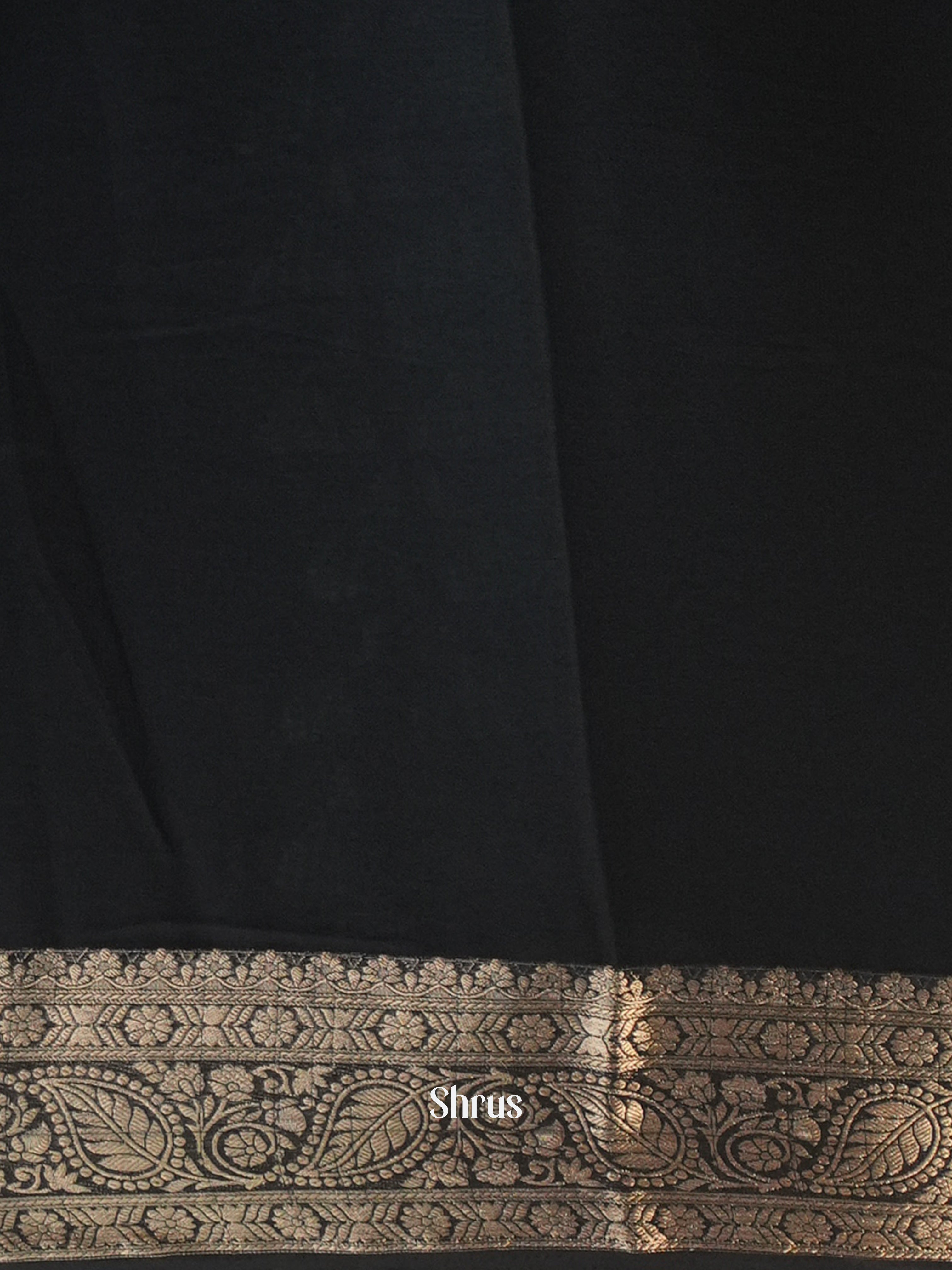 Black - Semi Georgette Saree - Shop on Shrus.com