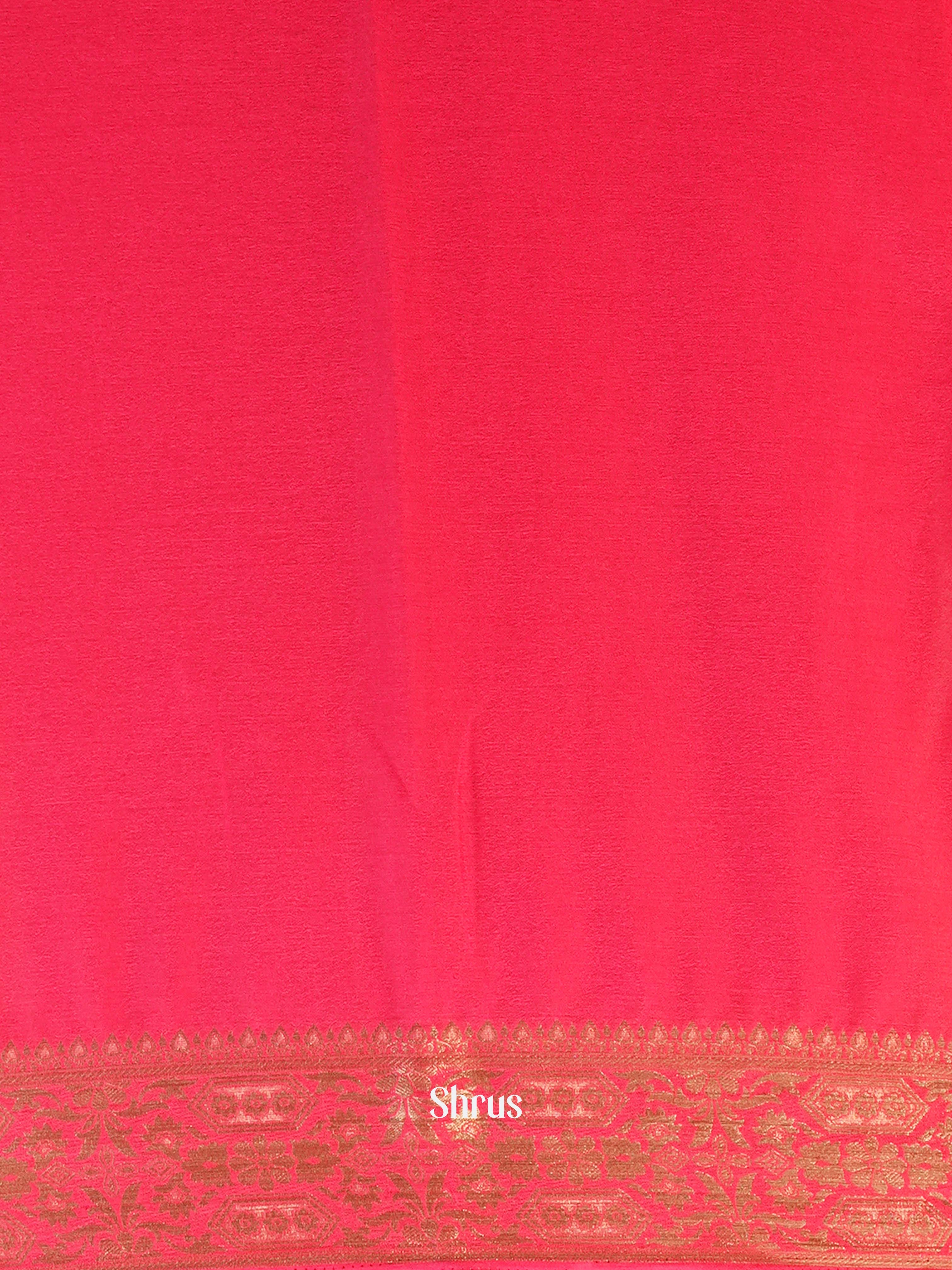 Reddish Pink - Semi Mysoresilk Saree - Shop on Shrus.com