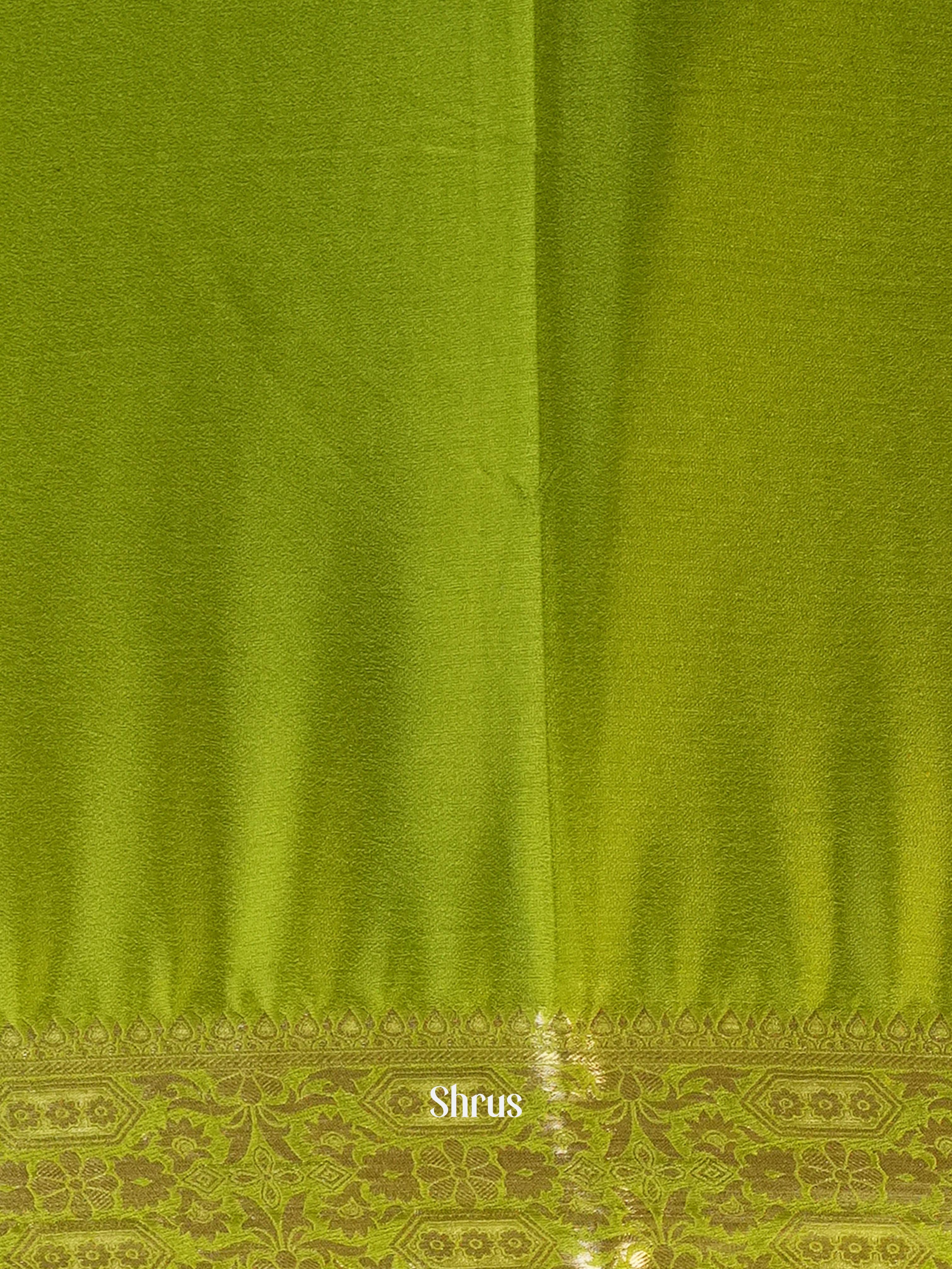 Leaf Green - Semi Mysoresilk Saree - Shop on Shrus.com
