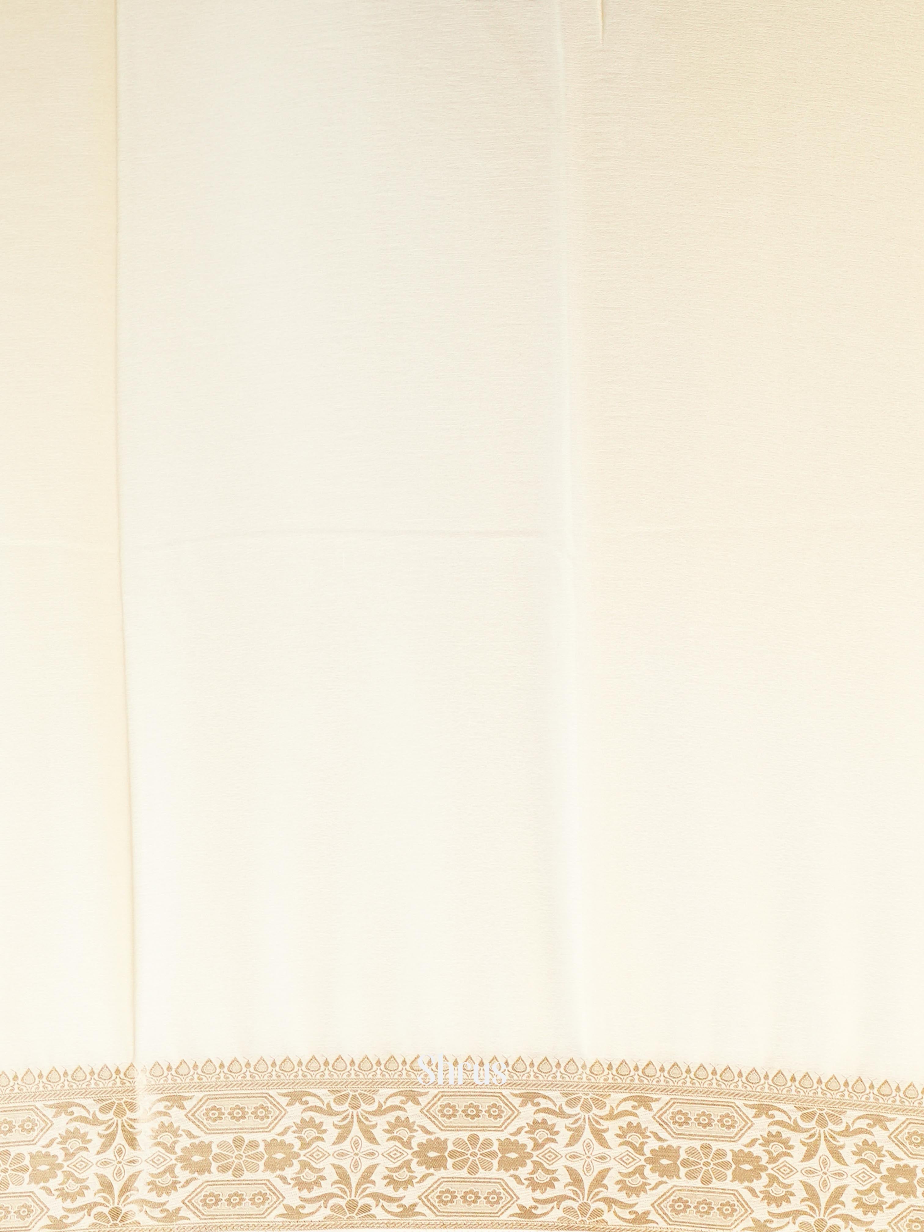 Cream - Semi Mysoresilk Saree - Shop on Shrus.com