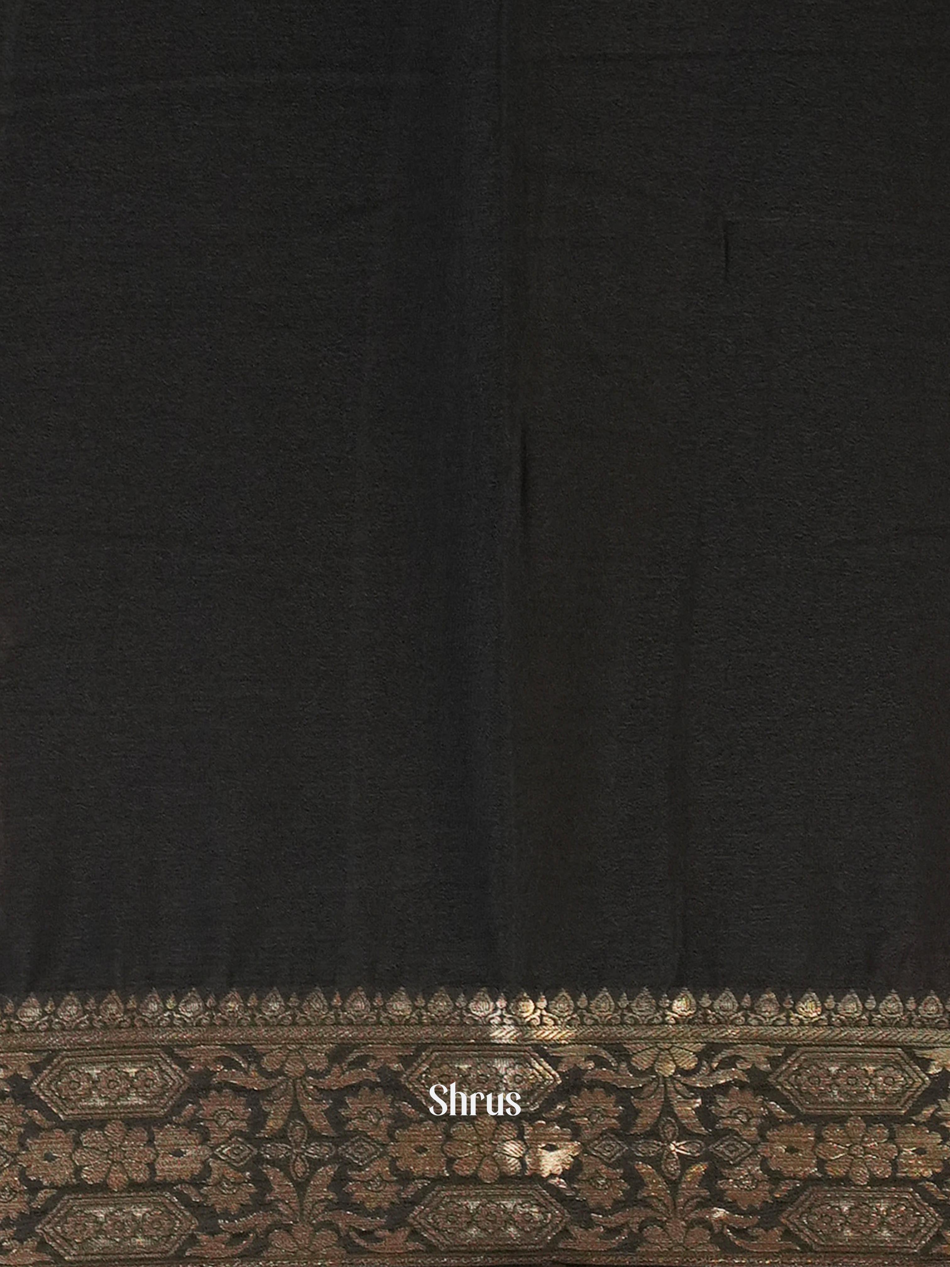 Black - Semi Mysoresilk Saree - Shop on Shrus.com