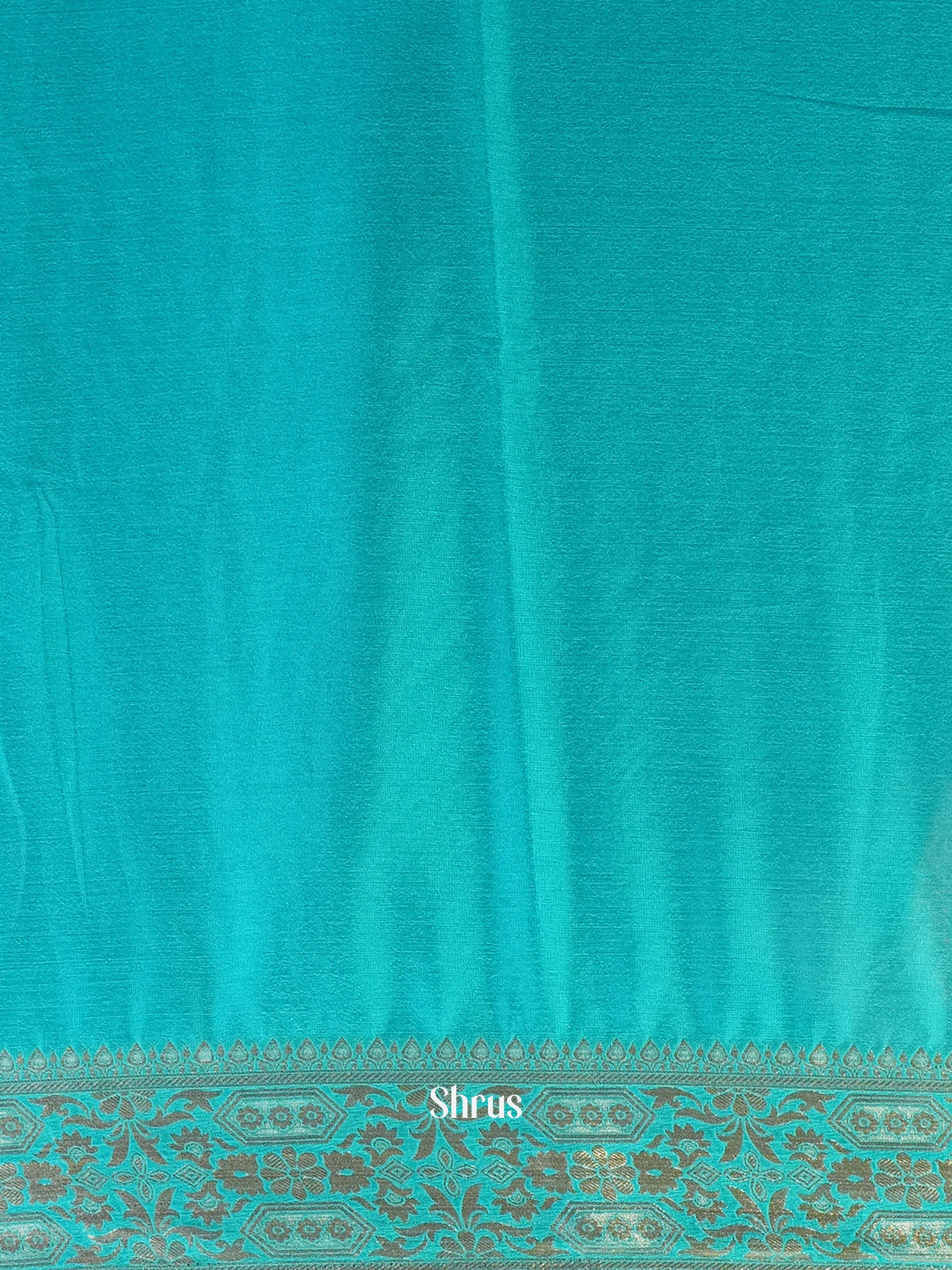 Teal - Semi Mysoresilk Saree - Shop on Shrus.com