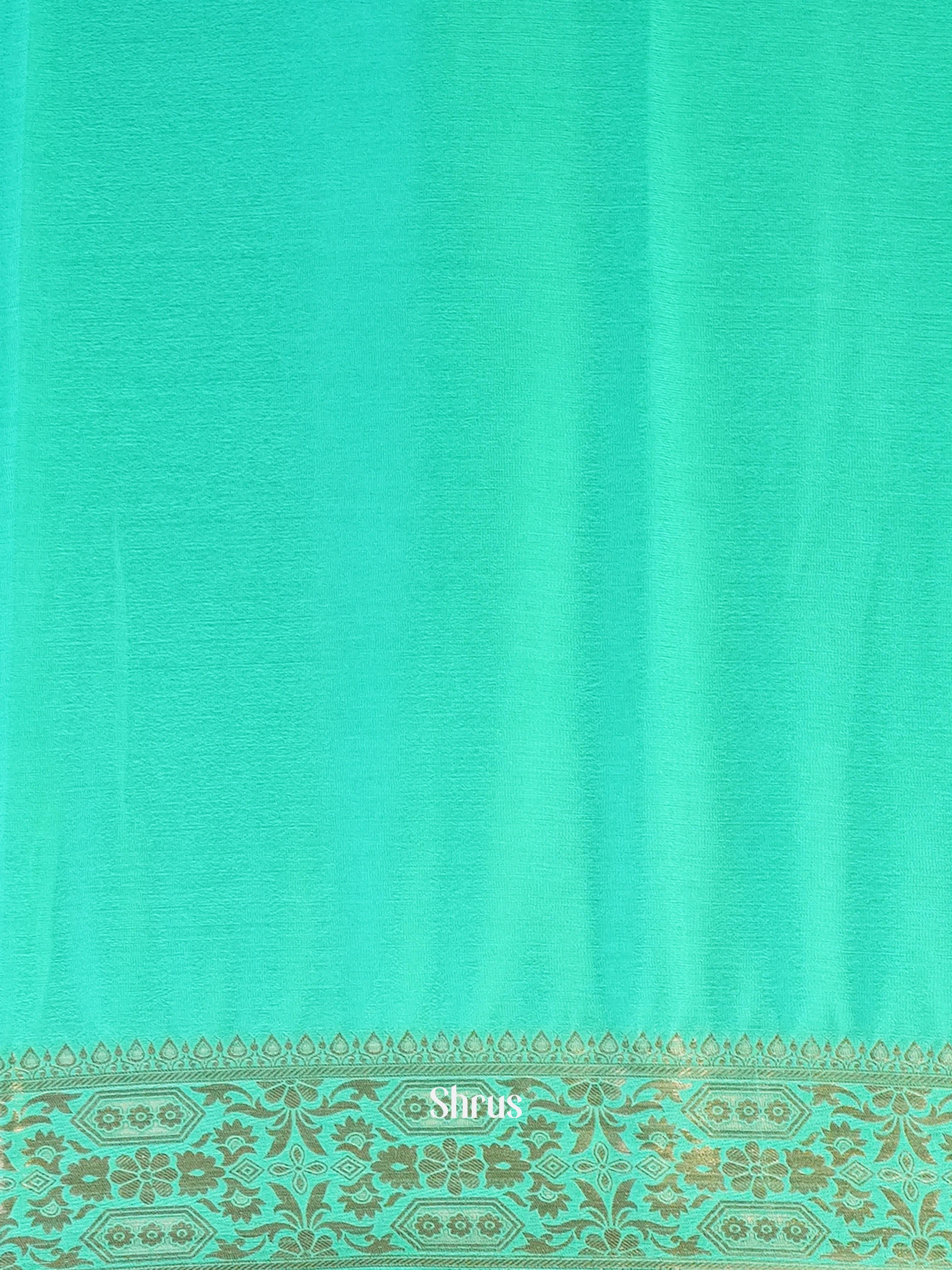 Teal Green- Semi Mysoresilk Saree - Shop on Shrus.com