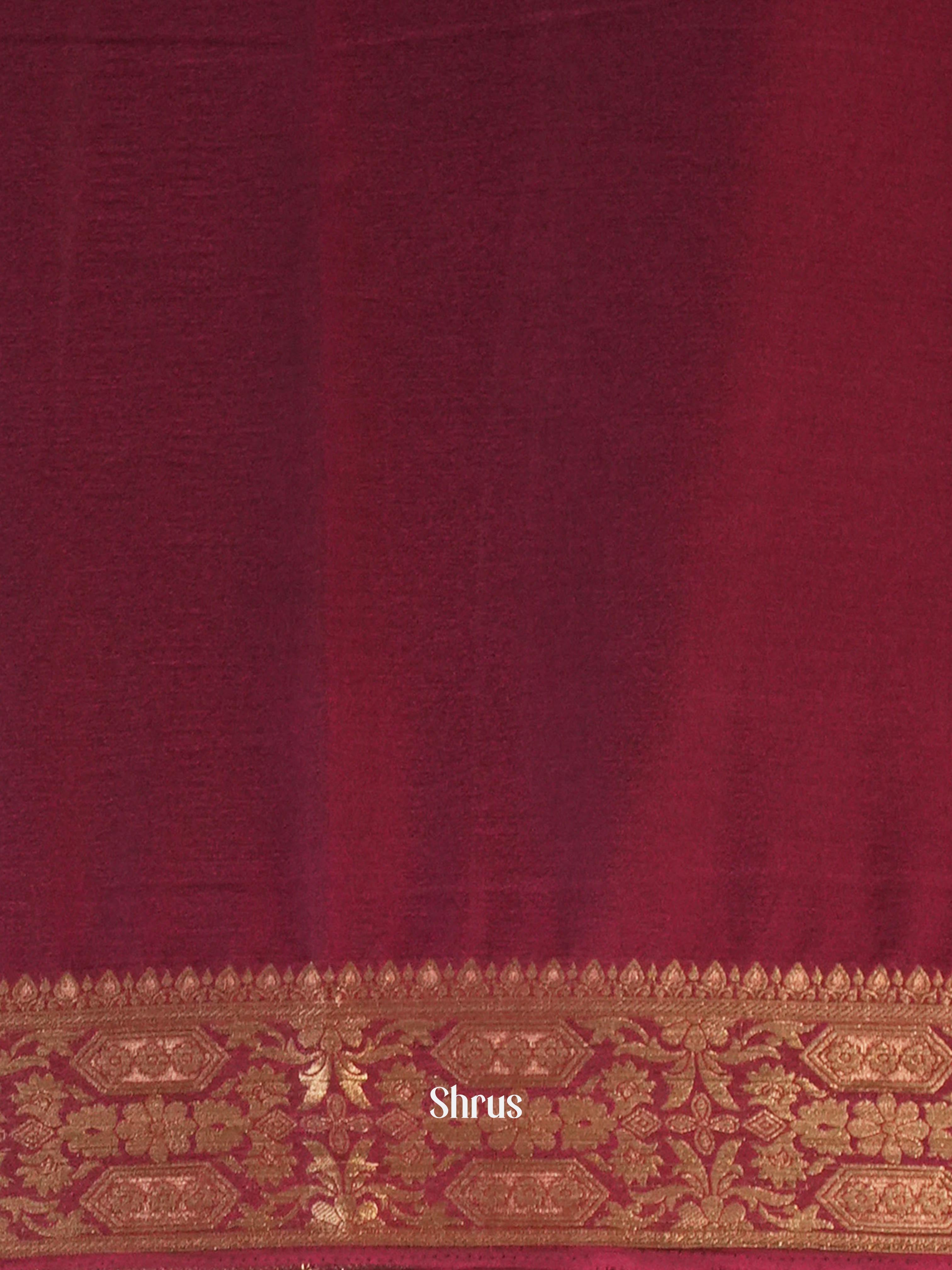 Maroon- Semi Mysoresilk Saree - Shop on Shrus.com