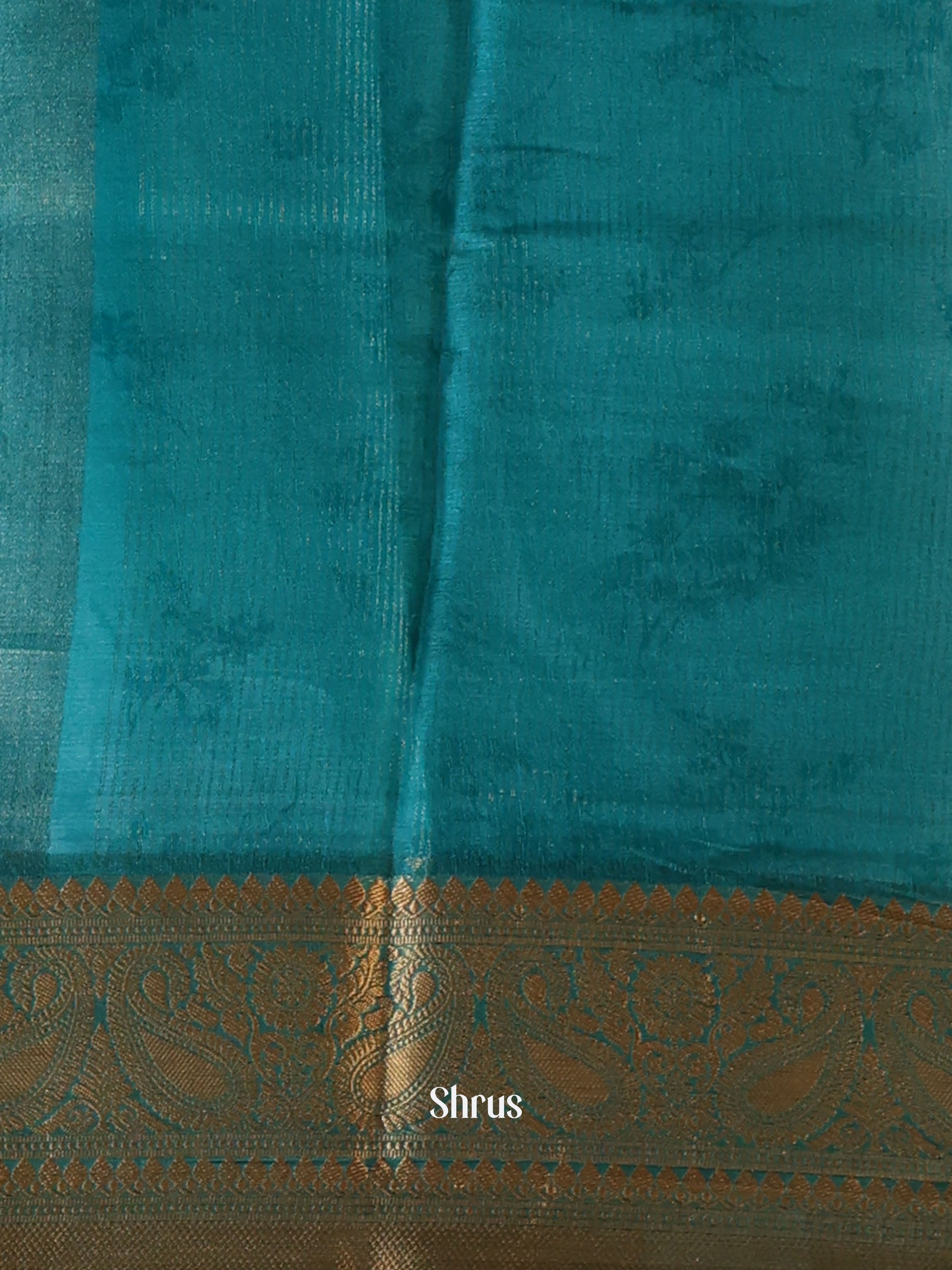 Blue - Semi Organza Saree - Shop on Shrus.com