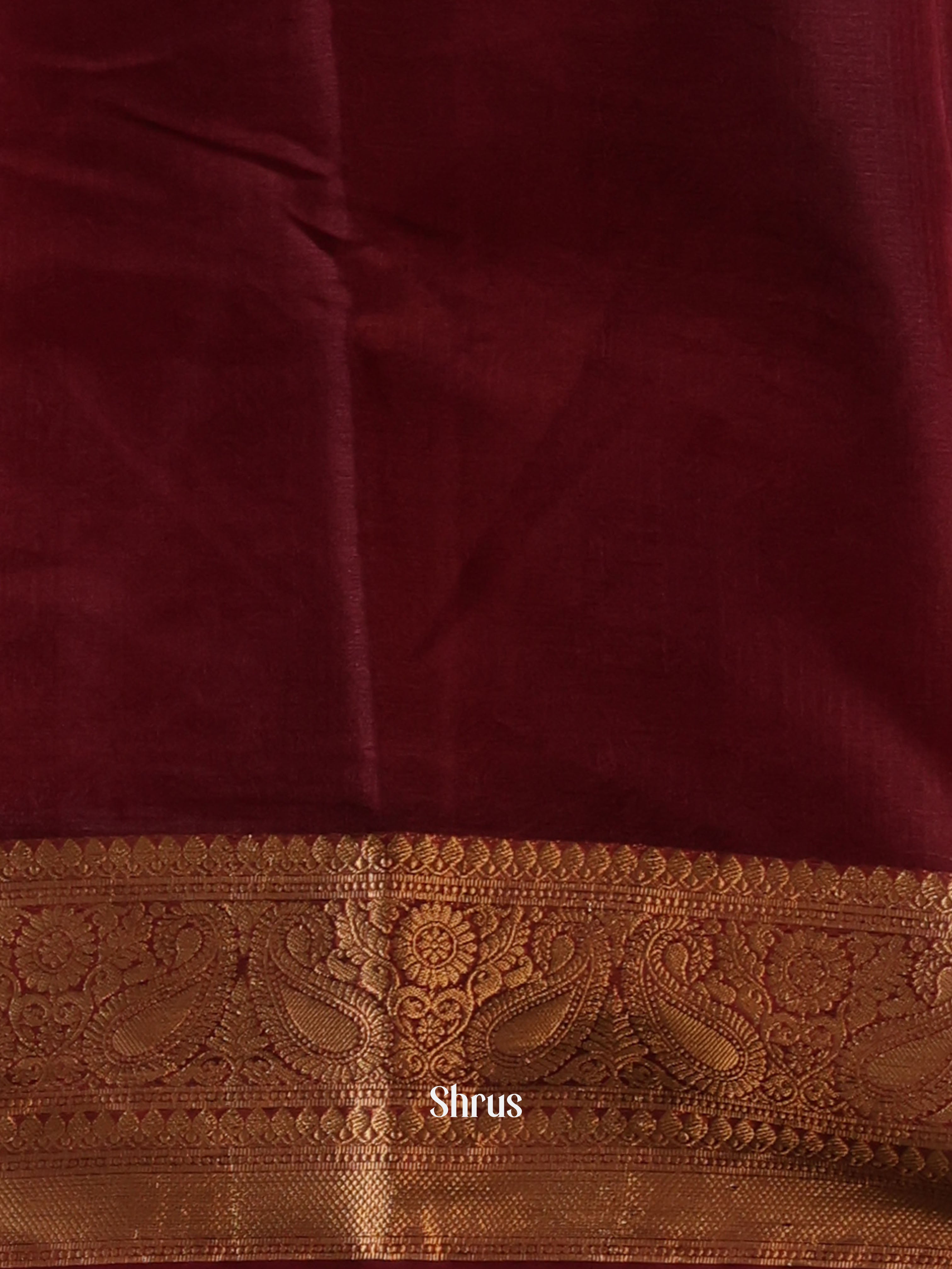 Maroon - Semi Organza Saree - Shop on Shrus.com