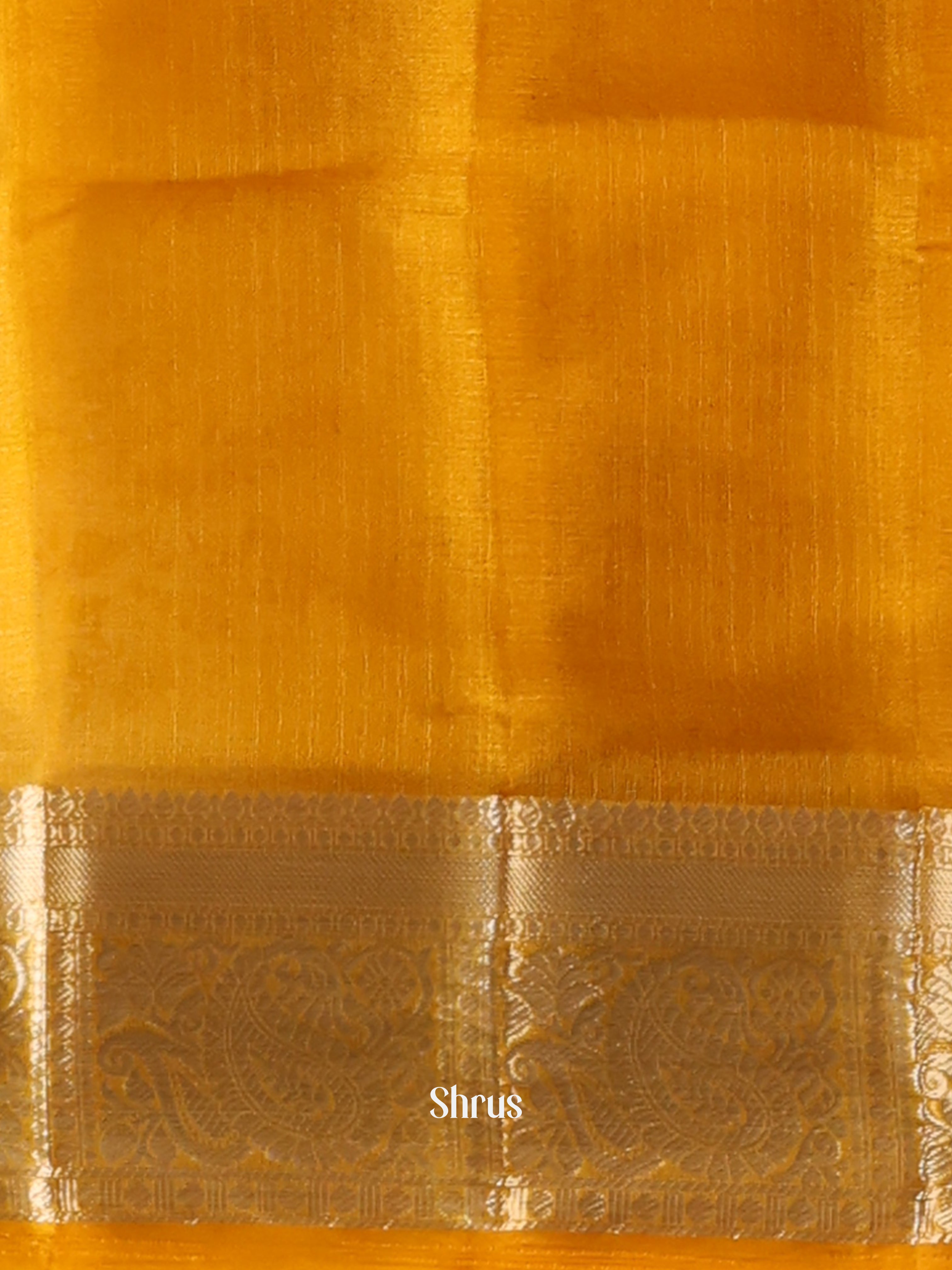Mustard - Semi Organza Saree - Shop on Shrus.com