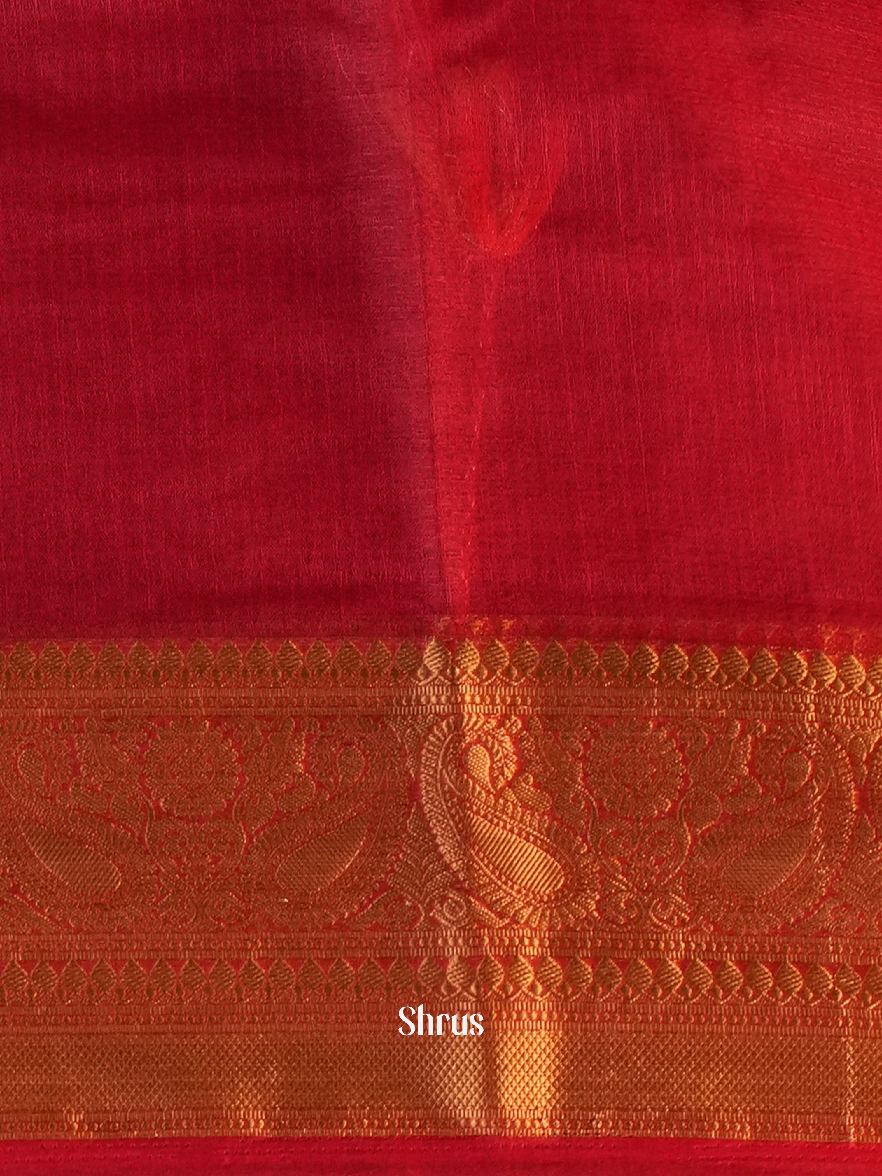 Red- Semi Organza Saree - Shop on Shrus.com