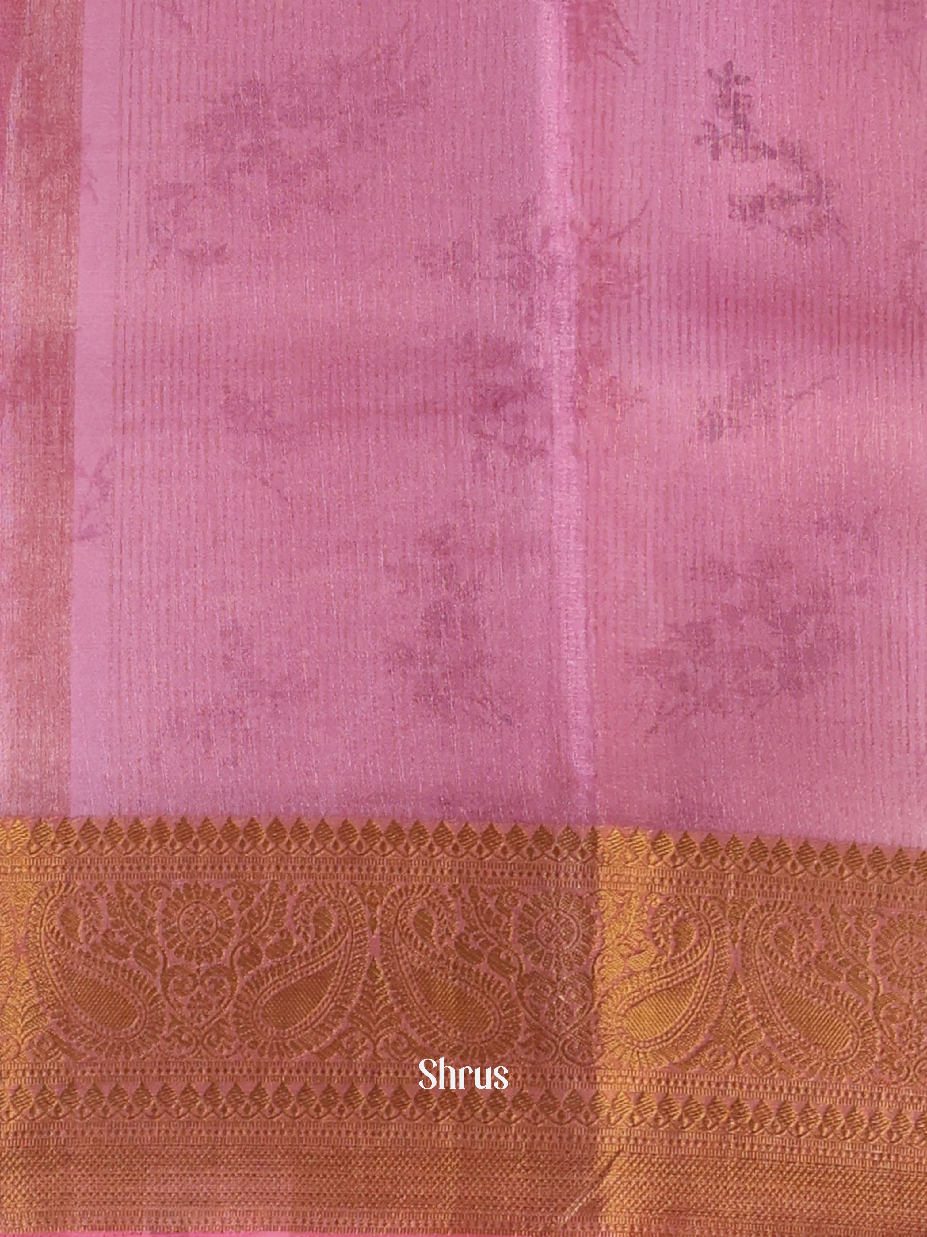 Pink- Semi Organza Saree - Shop on Shrus.com