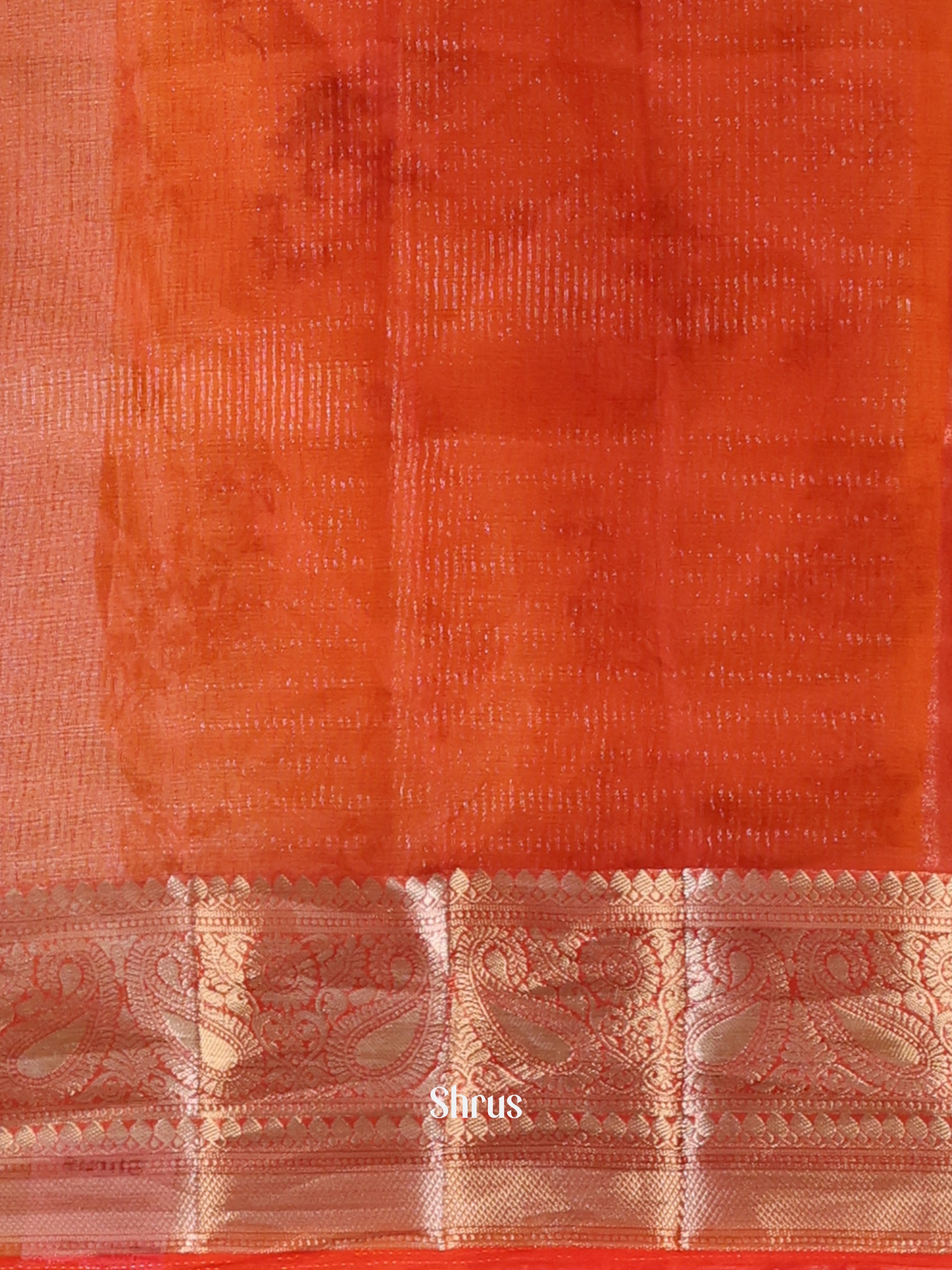Yellow & Red - Semi Organza Saree - Shop on Shrus.com