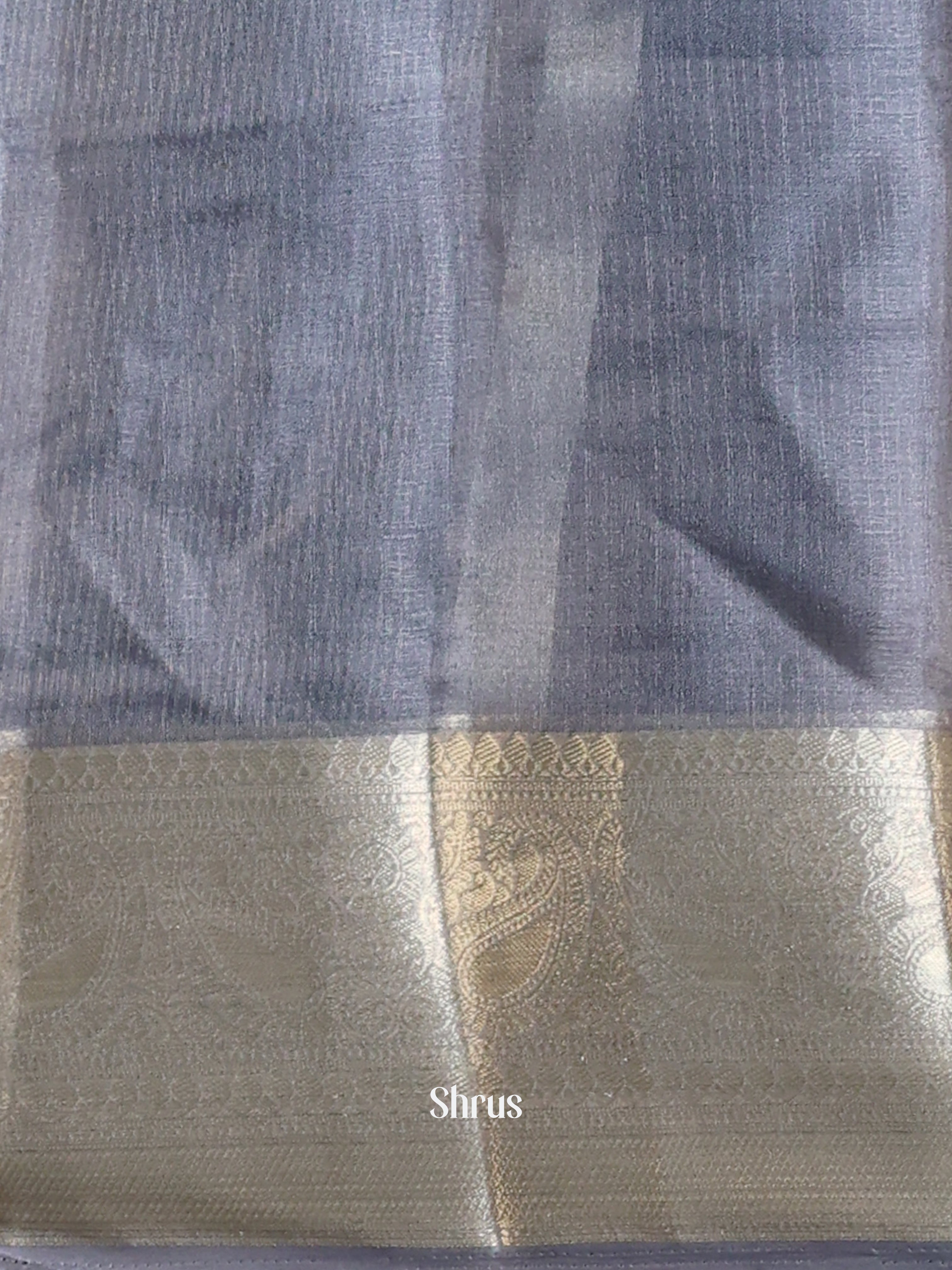 Black & Grey- Semi Organza Saree - Shop on Shrus.com