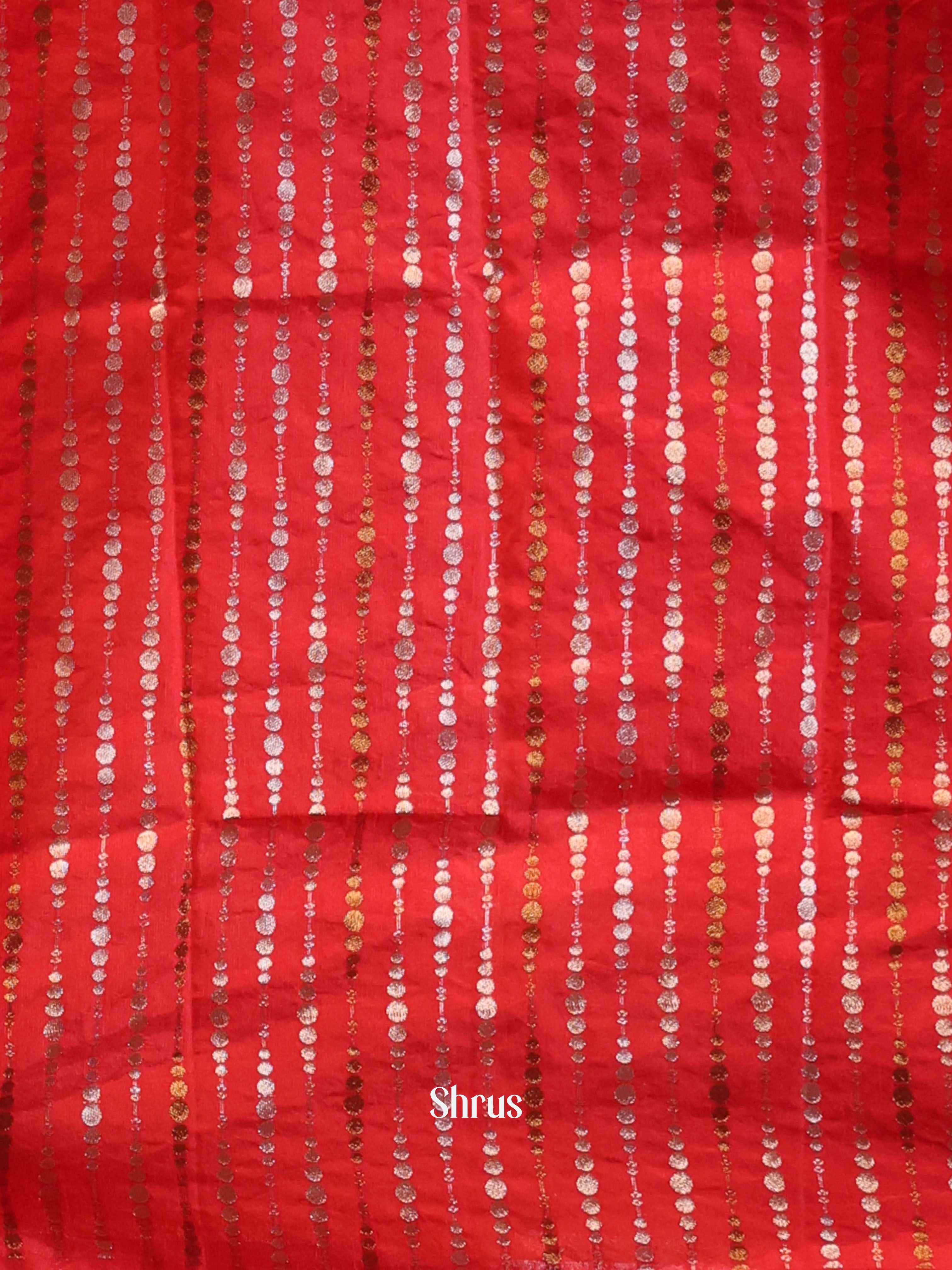 Red - Semi Organza Saree - Shop on Shrus.com