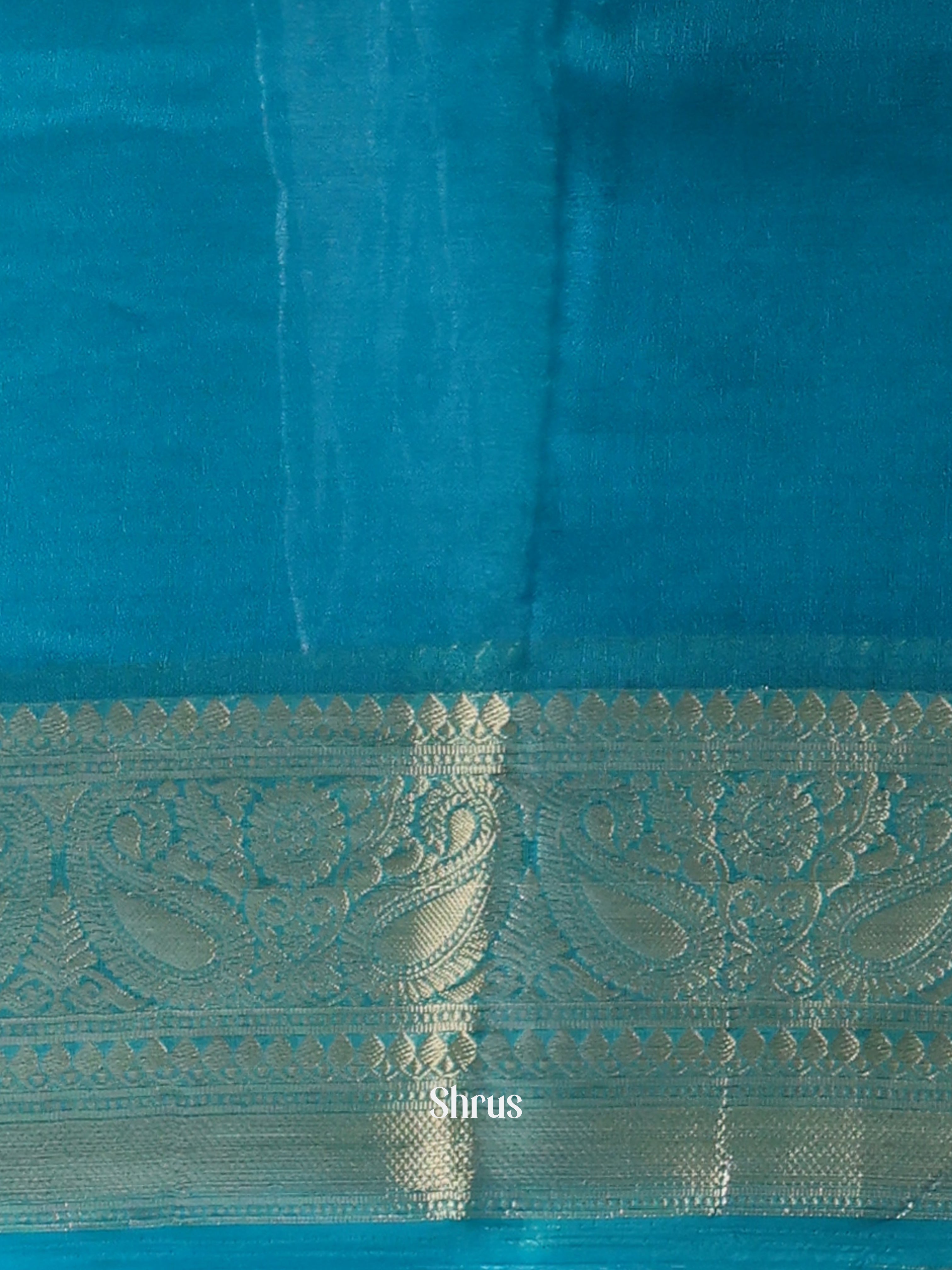 Blue - Semi Organza Saree - Shop on Shrus.com