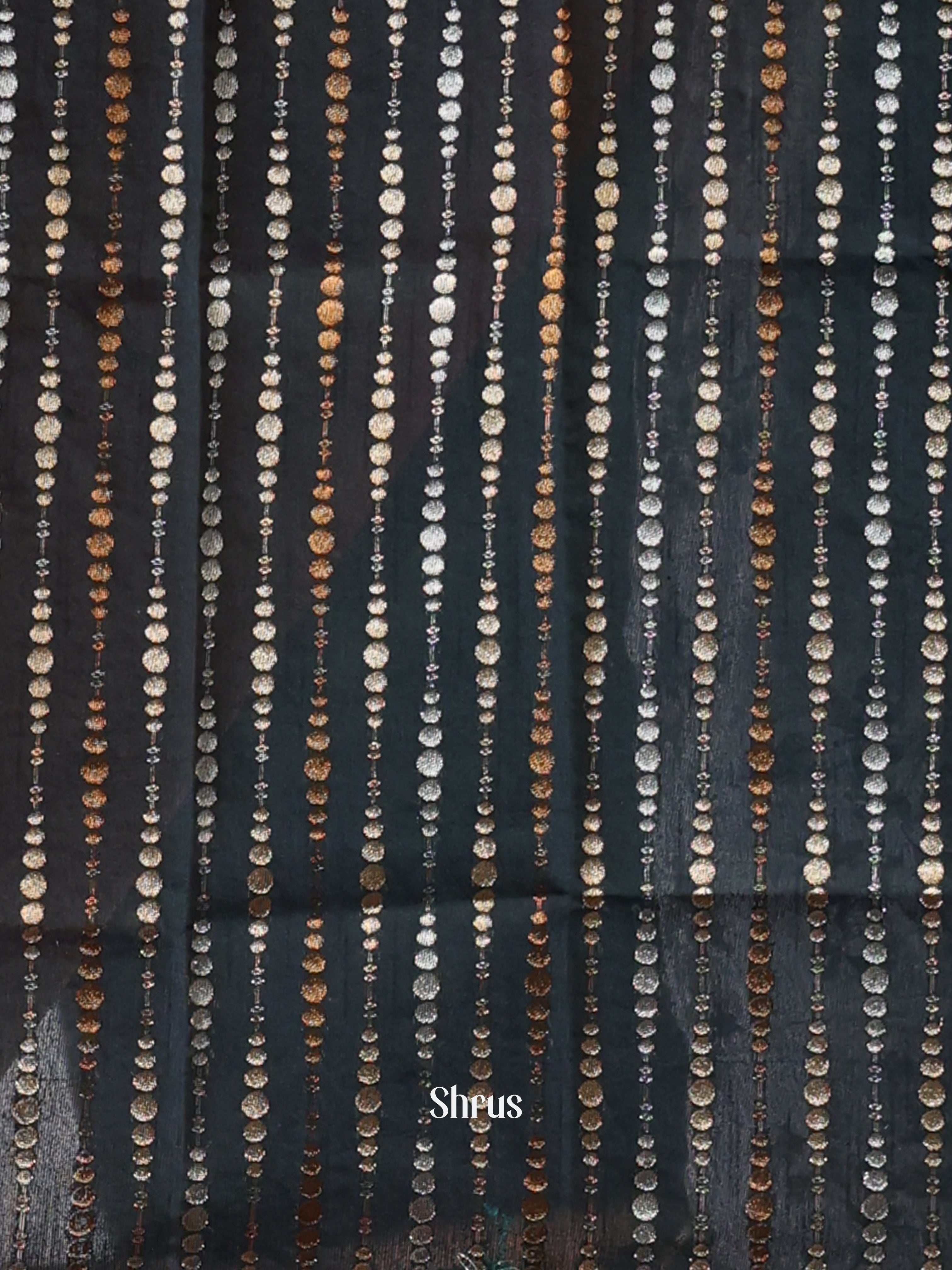 Peachish Pink & Black - Semi Organza Saree - Shop on Shrus.com