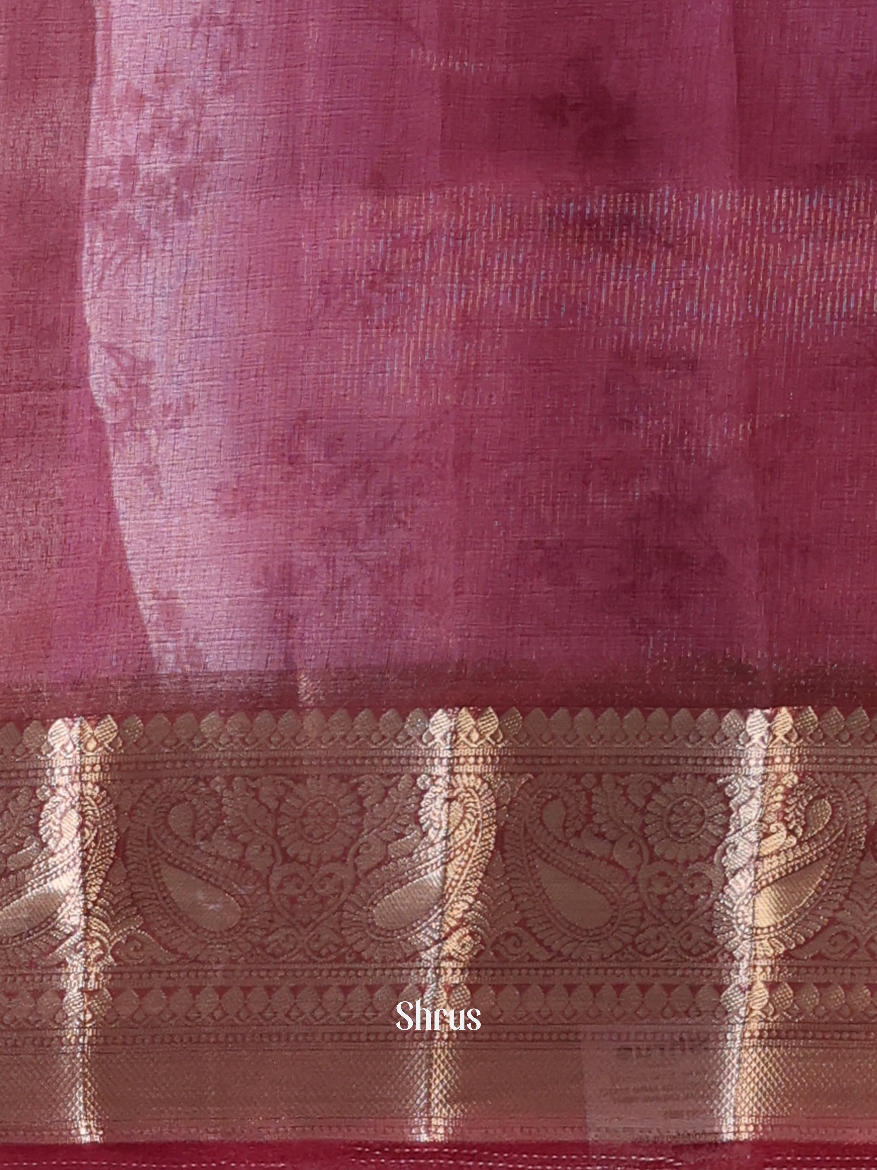 Pink & Purple - Semi Organza Saree - Shop on Shrus.com