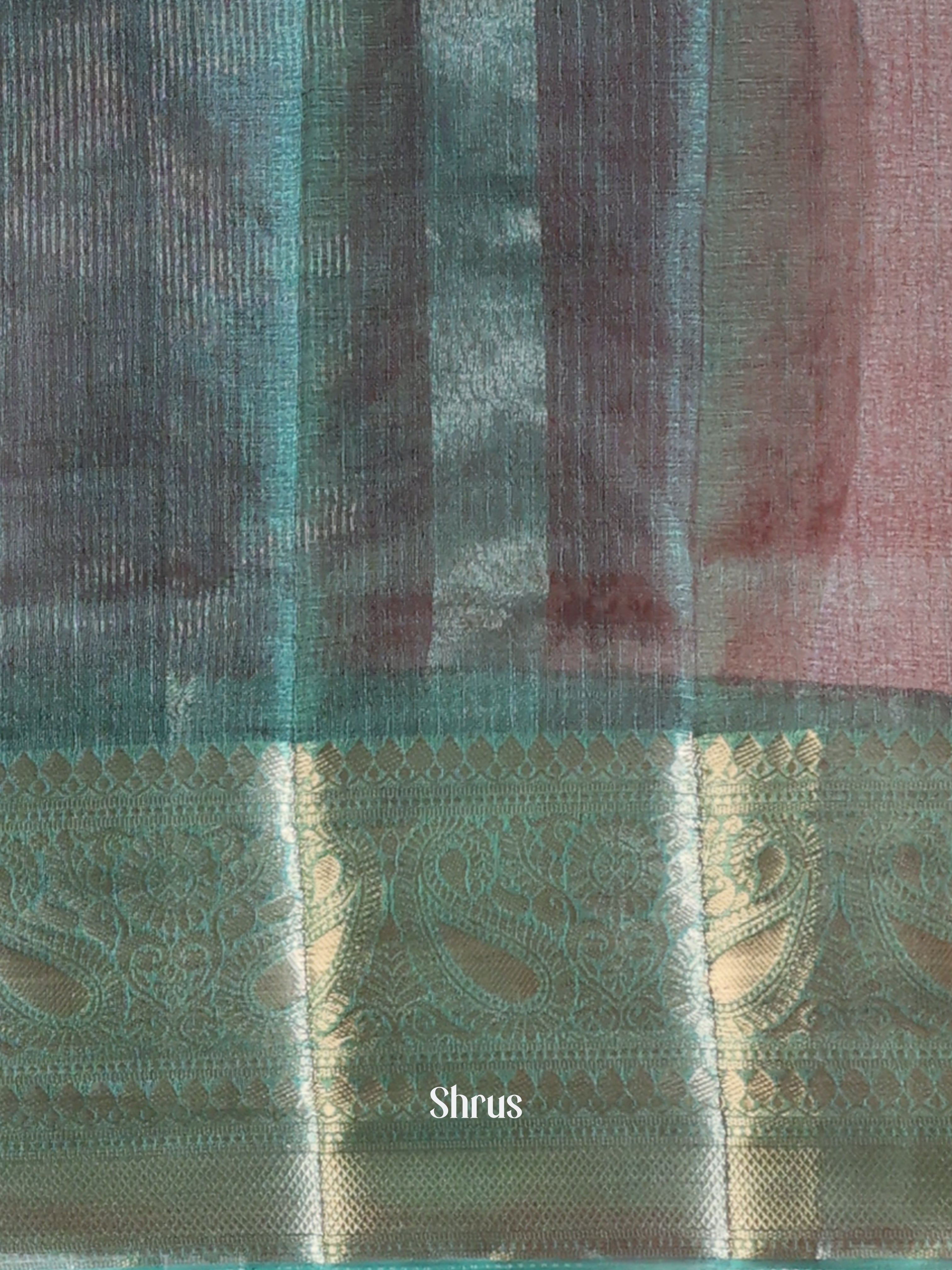 Red & Green - Semi Organza Saree - Shop on Shrus.com
