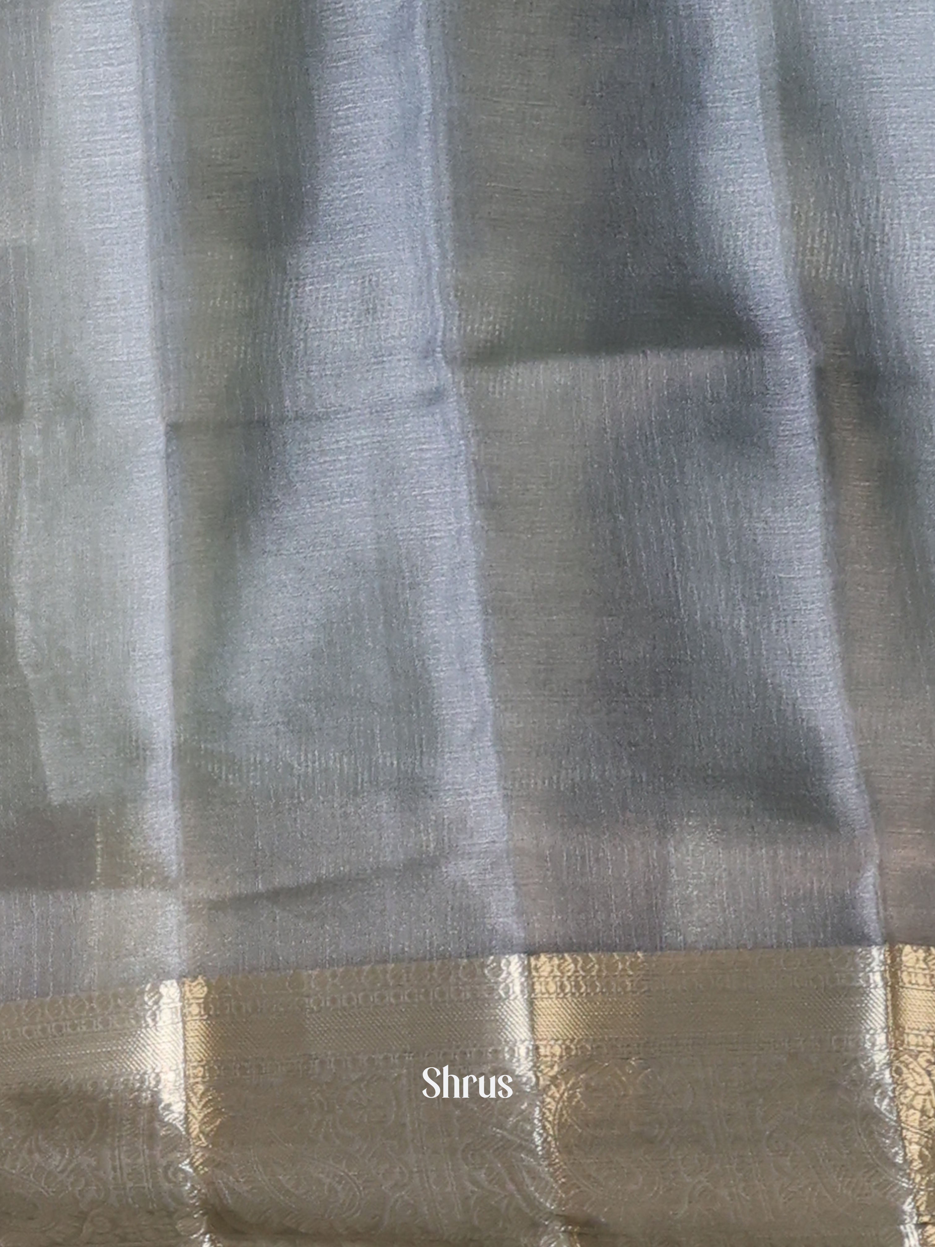 Green & Grey - Semi Organza Saree - Shop on Shrus.com
