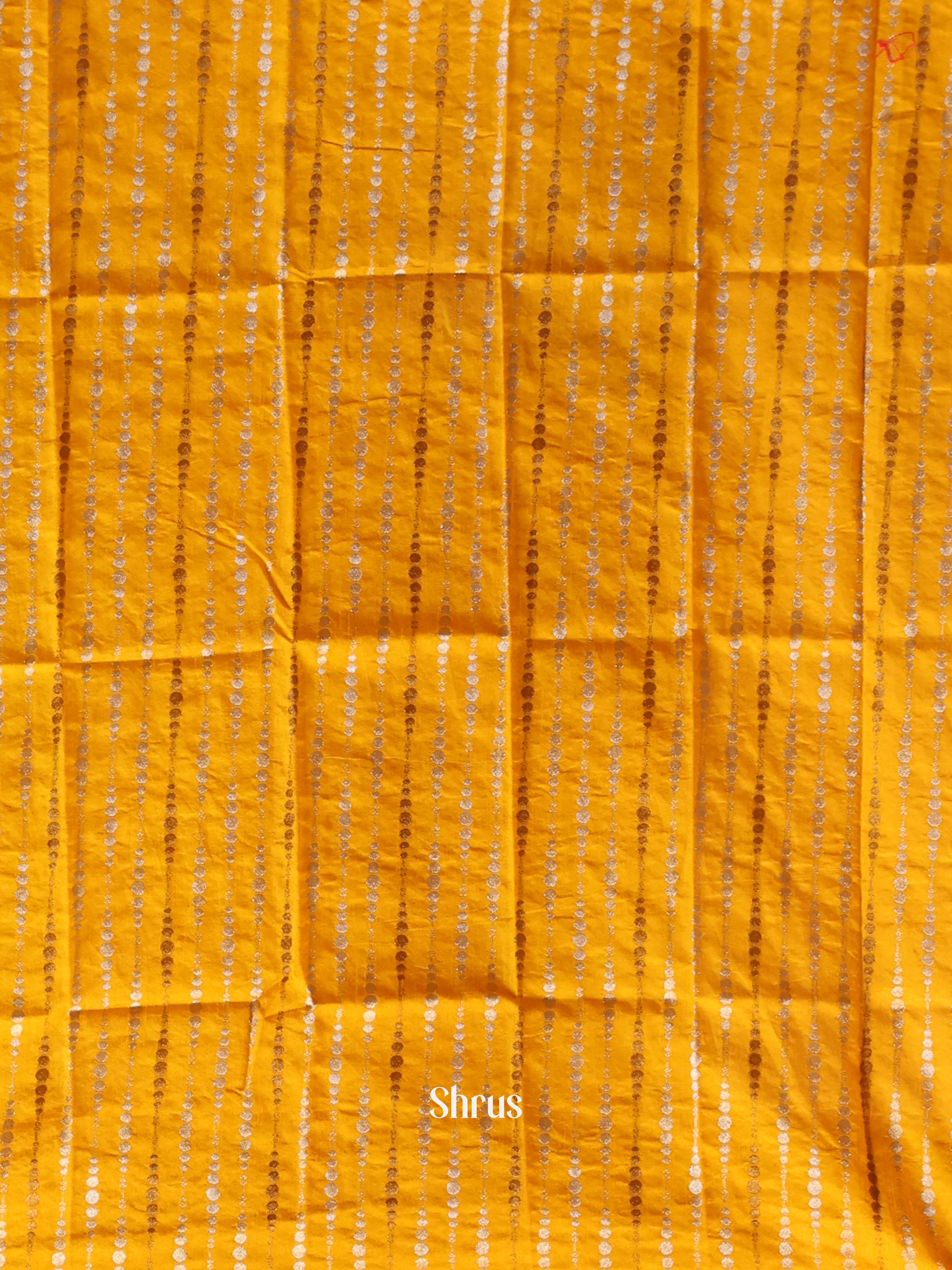 Yellow- Semi Organza Saree - Shop on Shrus.com