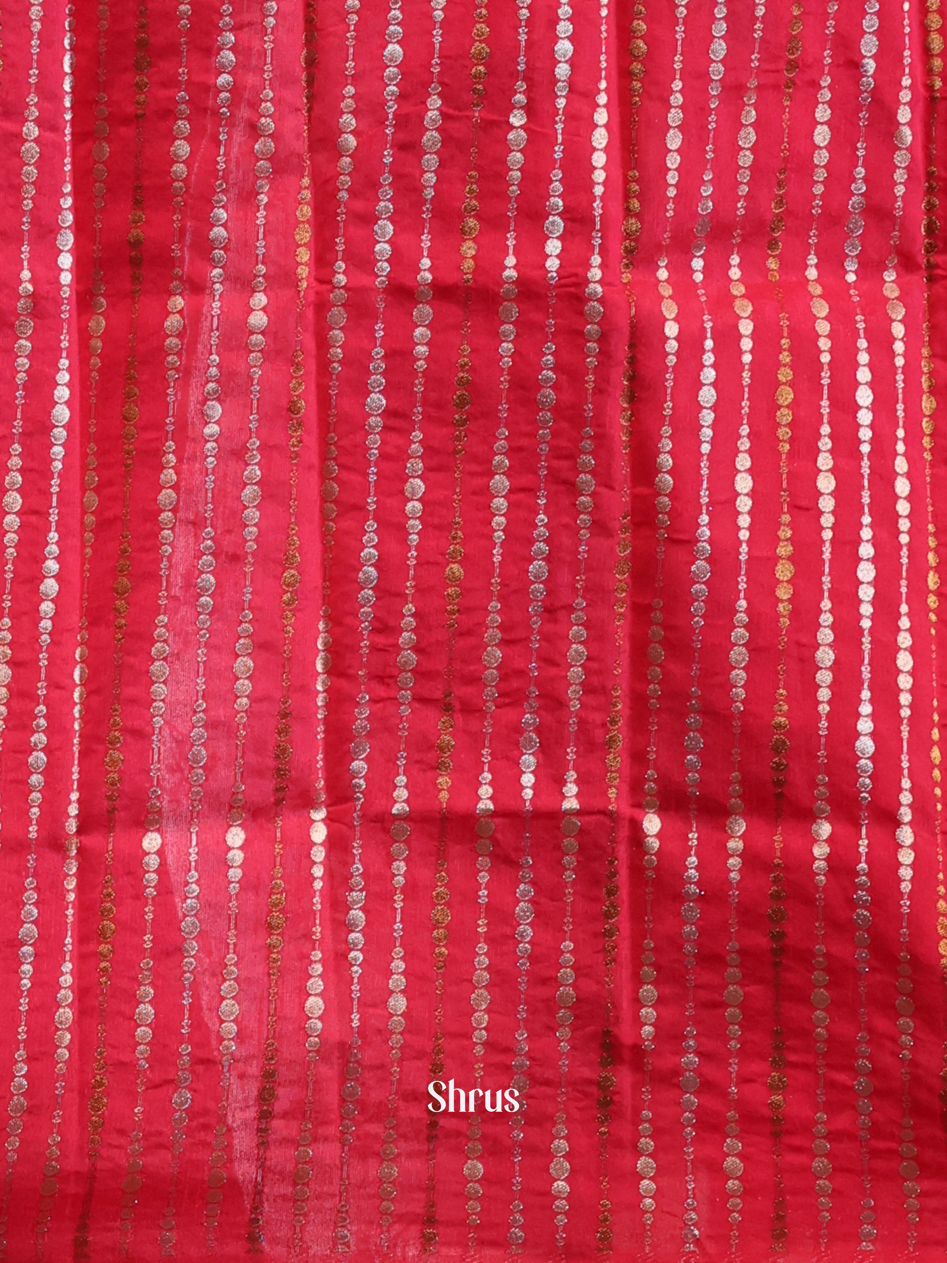 Green & Red - Semi Organza Saree - Shop on Shrus.com