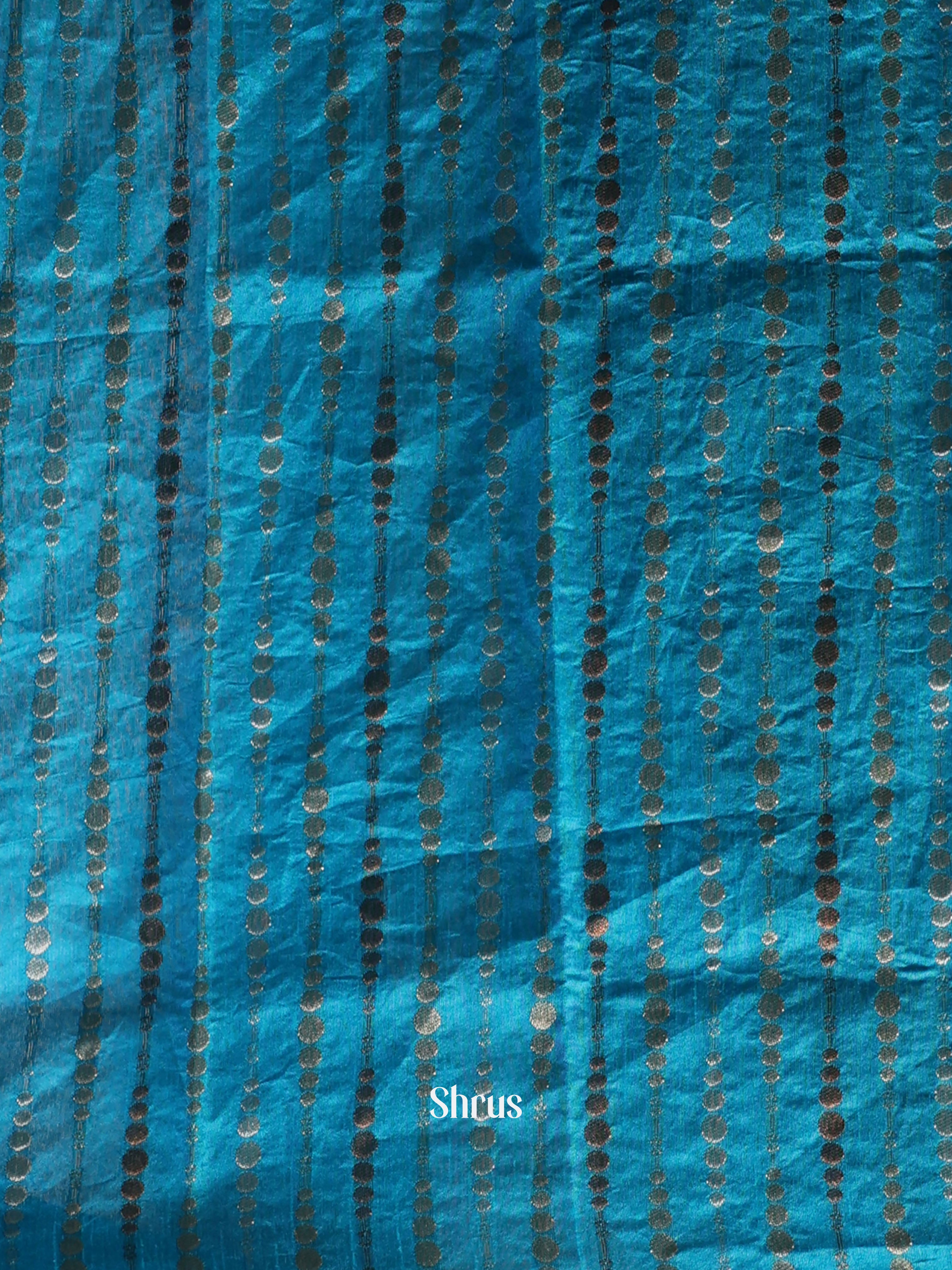 Blue(Single Tone) - Semi Organza Saree - Shop on Shrus.com