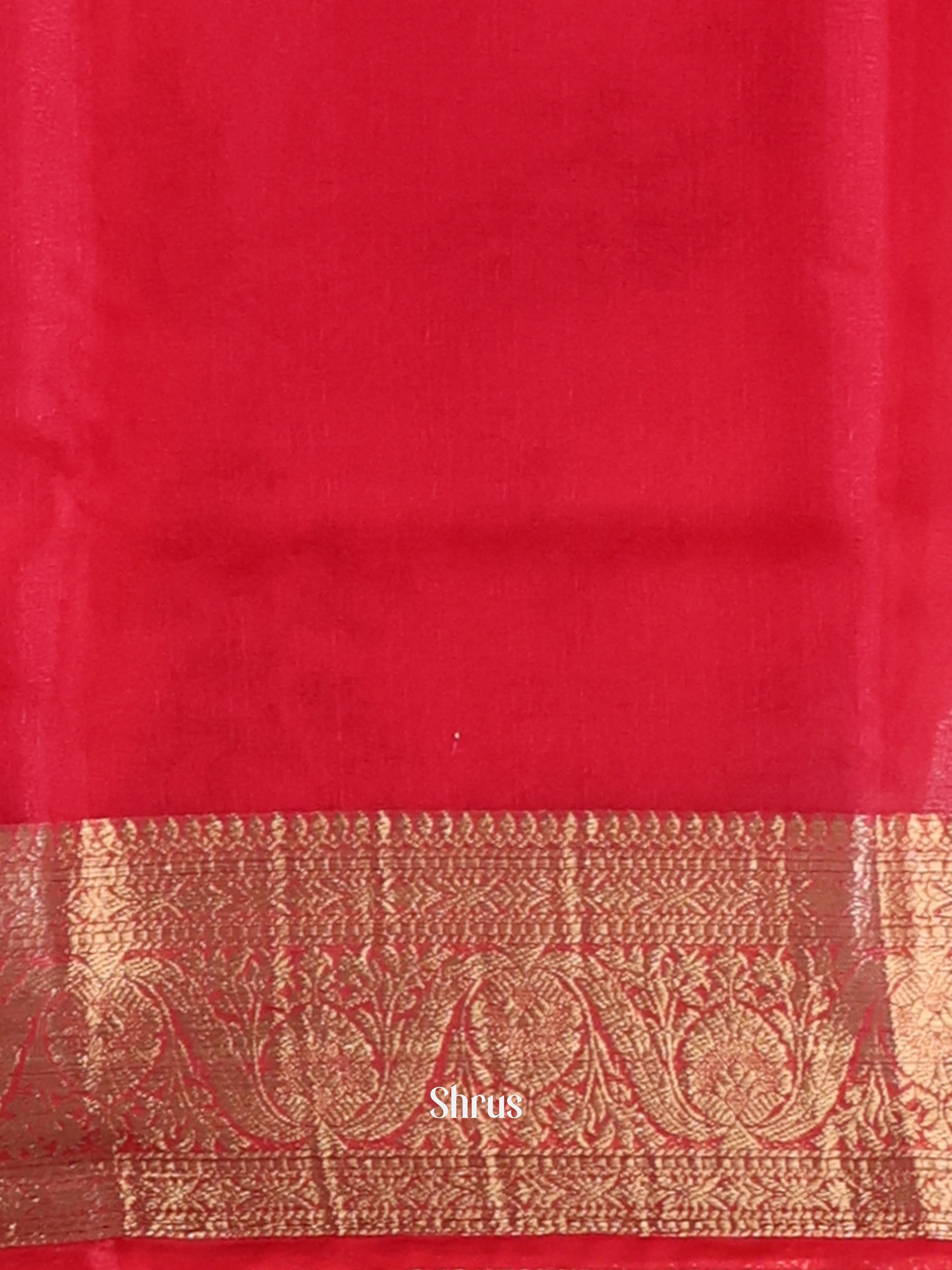 Red - Semi Organza Saree - Shop on Shrus.com