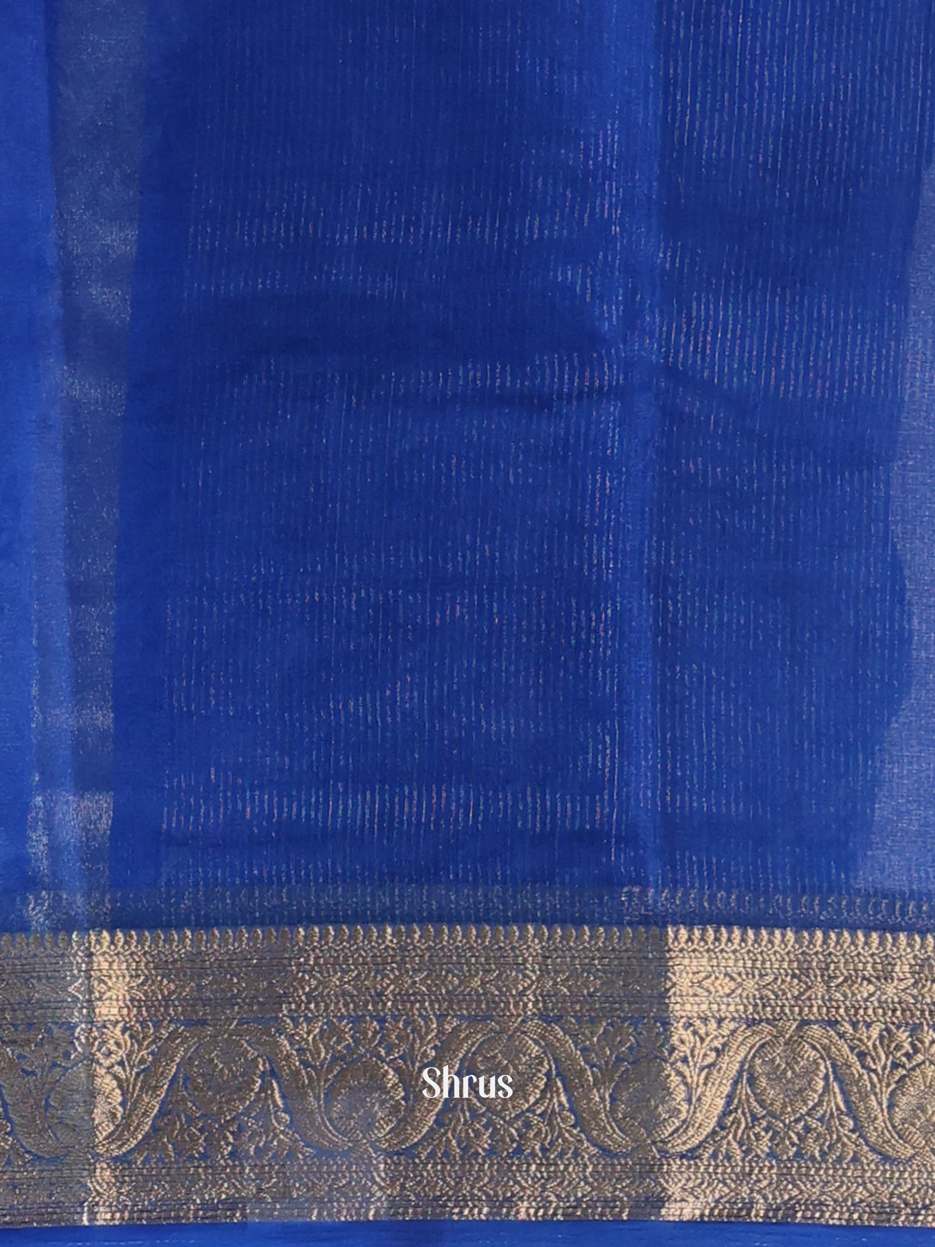 Blue - Semi Organza Saree - Shop on Shrus.com