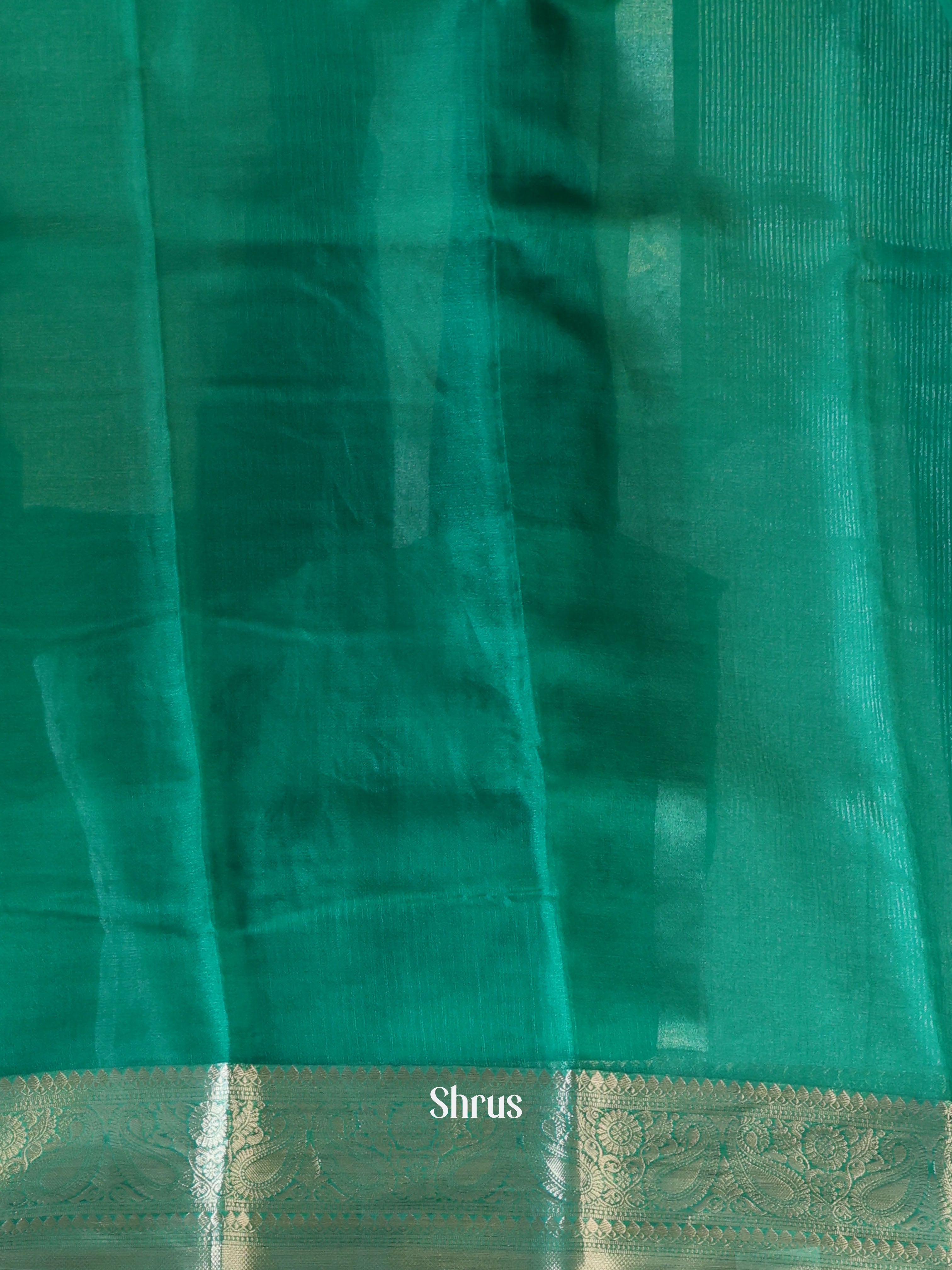 Green - Semi Organza Saree - Shop on Shrus.com