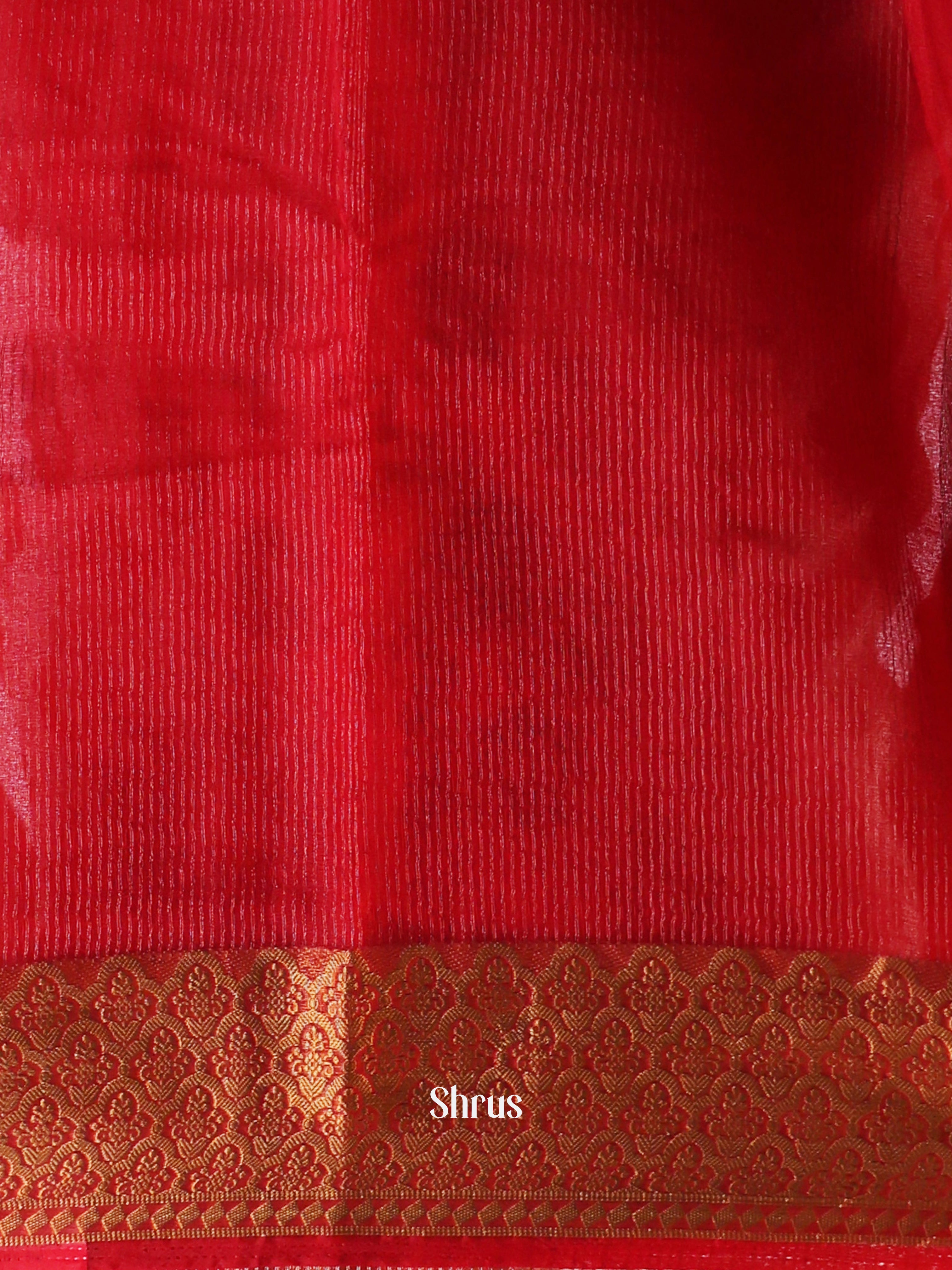 Red - Semi Organza Saree - Shop on Shrus.com