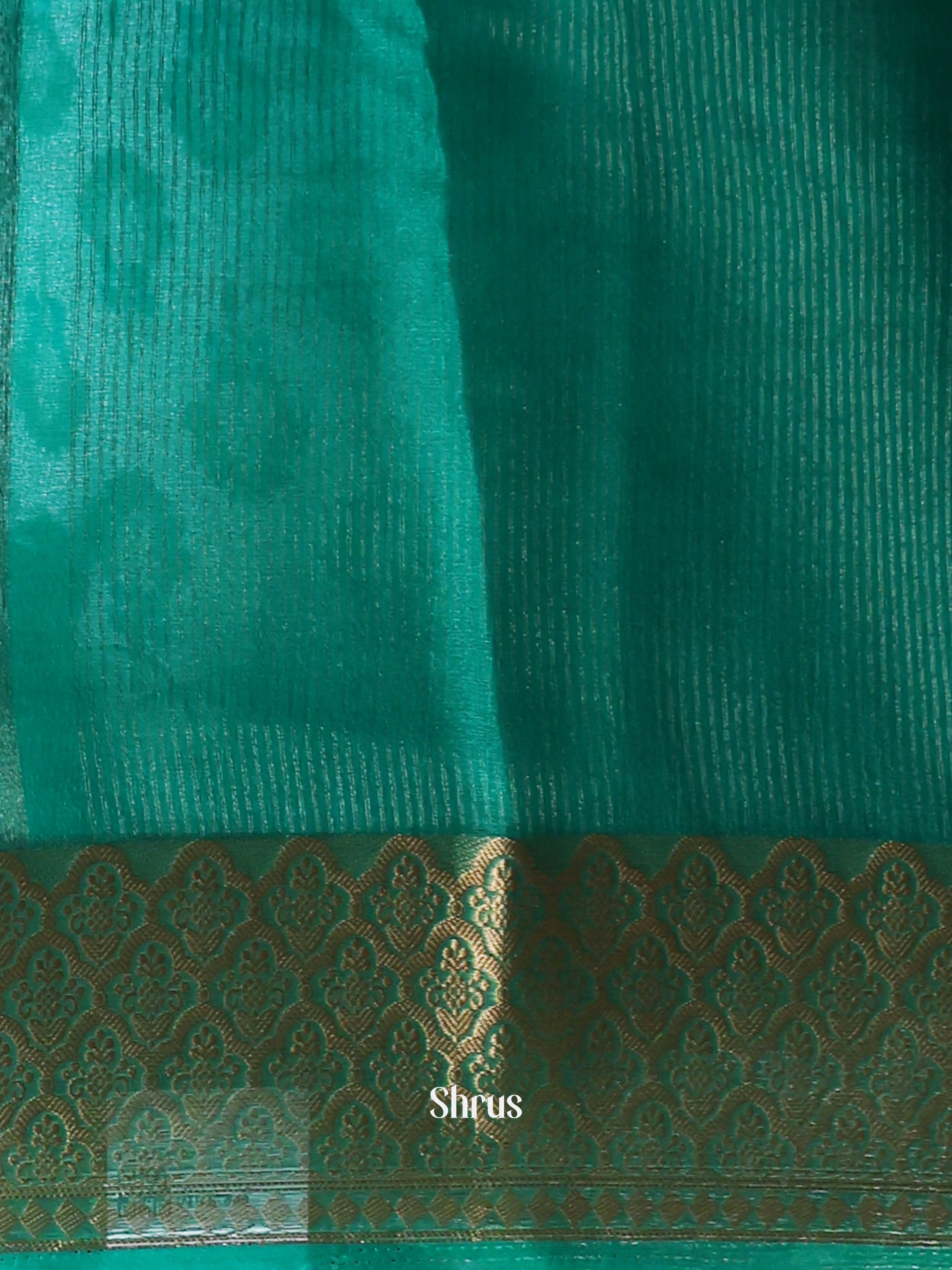 Green- Semi Organza Saree - Shop on Shrus.com