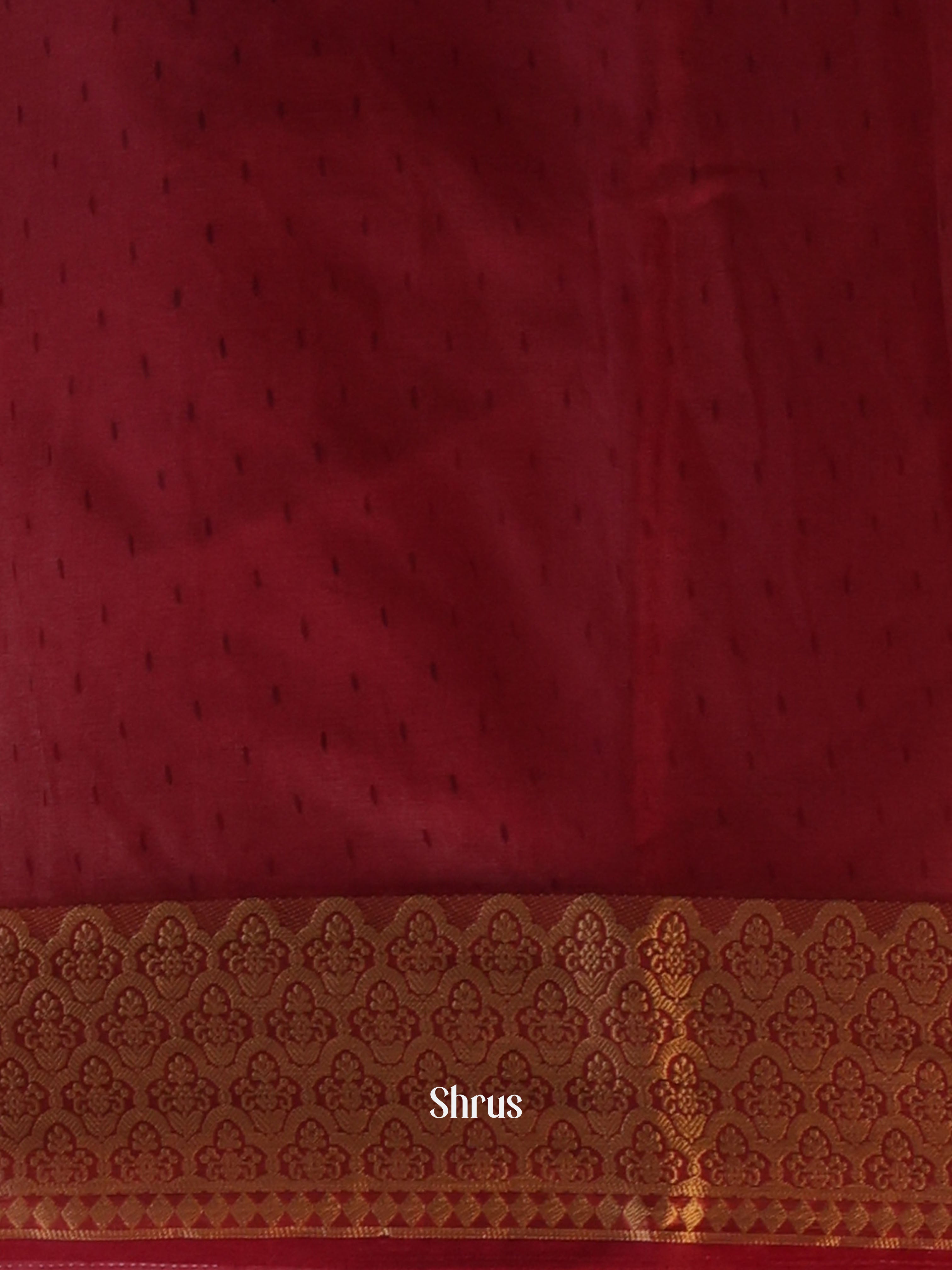 Maroon - Semi Organza Saree - Shop on Shrus.com