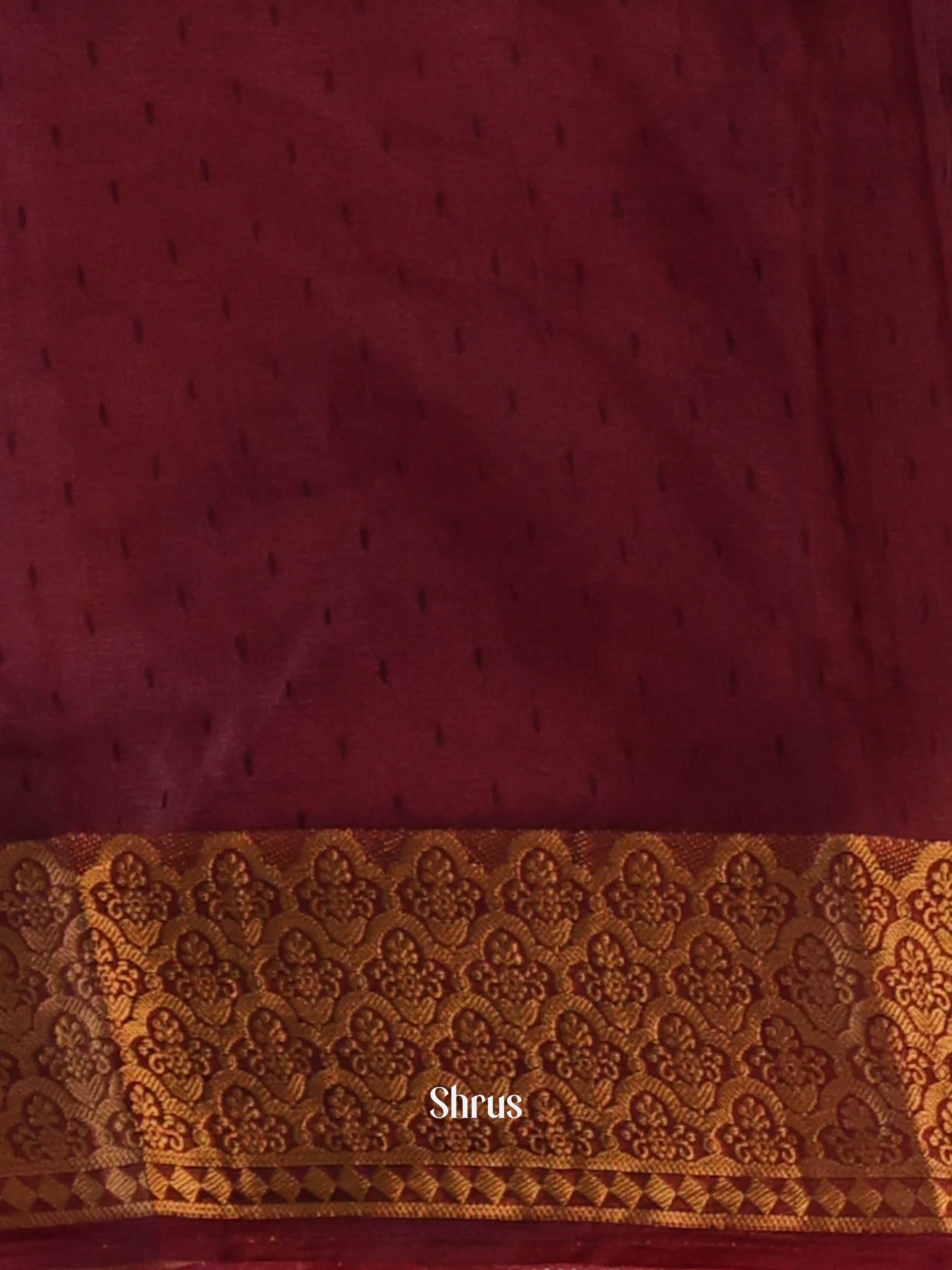 Maroon- Semi Organza Saree - Shop on Shrus.com
