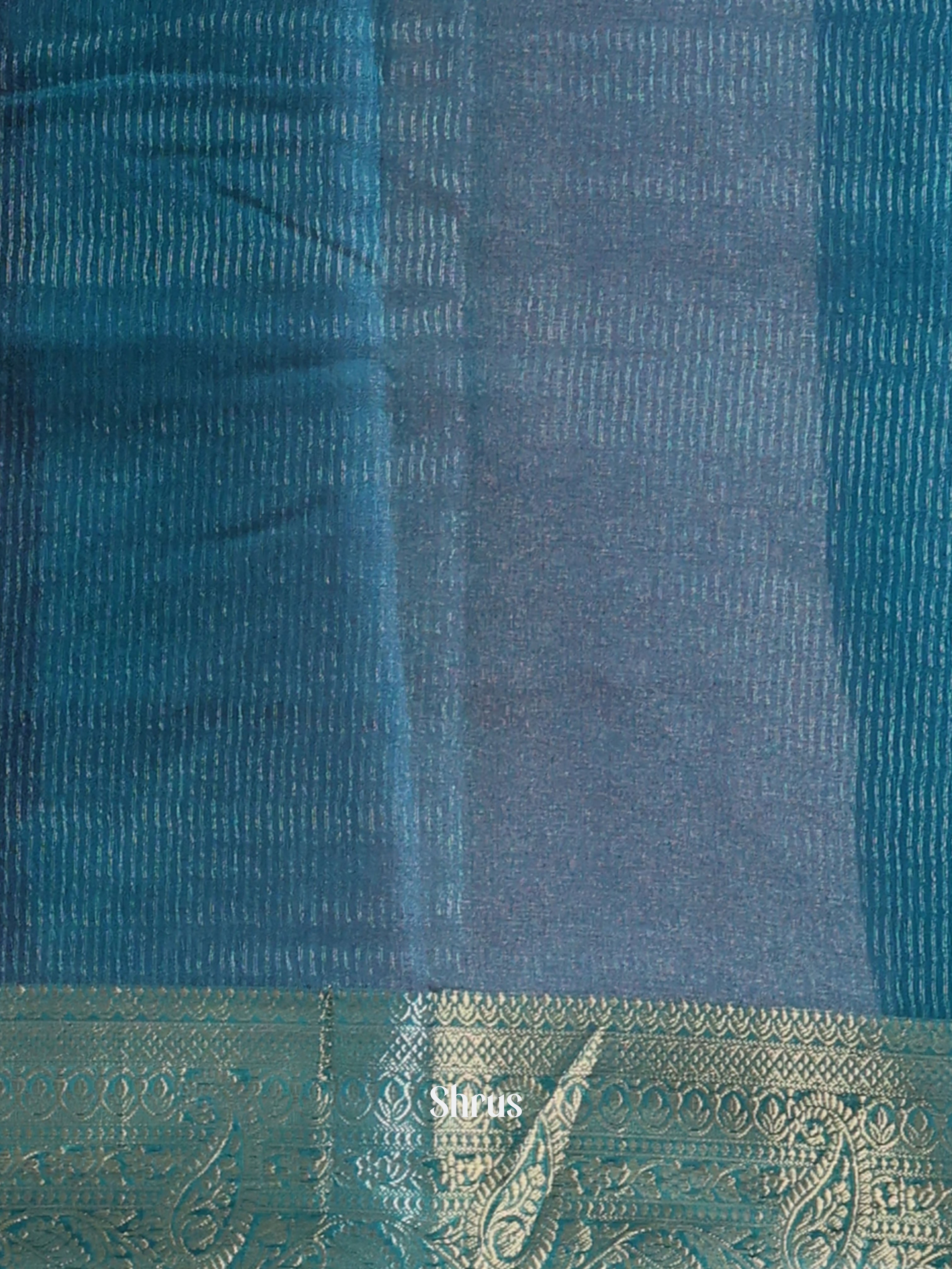 Red & Green - Semi Organza Saree - Shop on Shrus.com