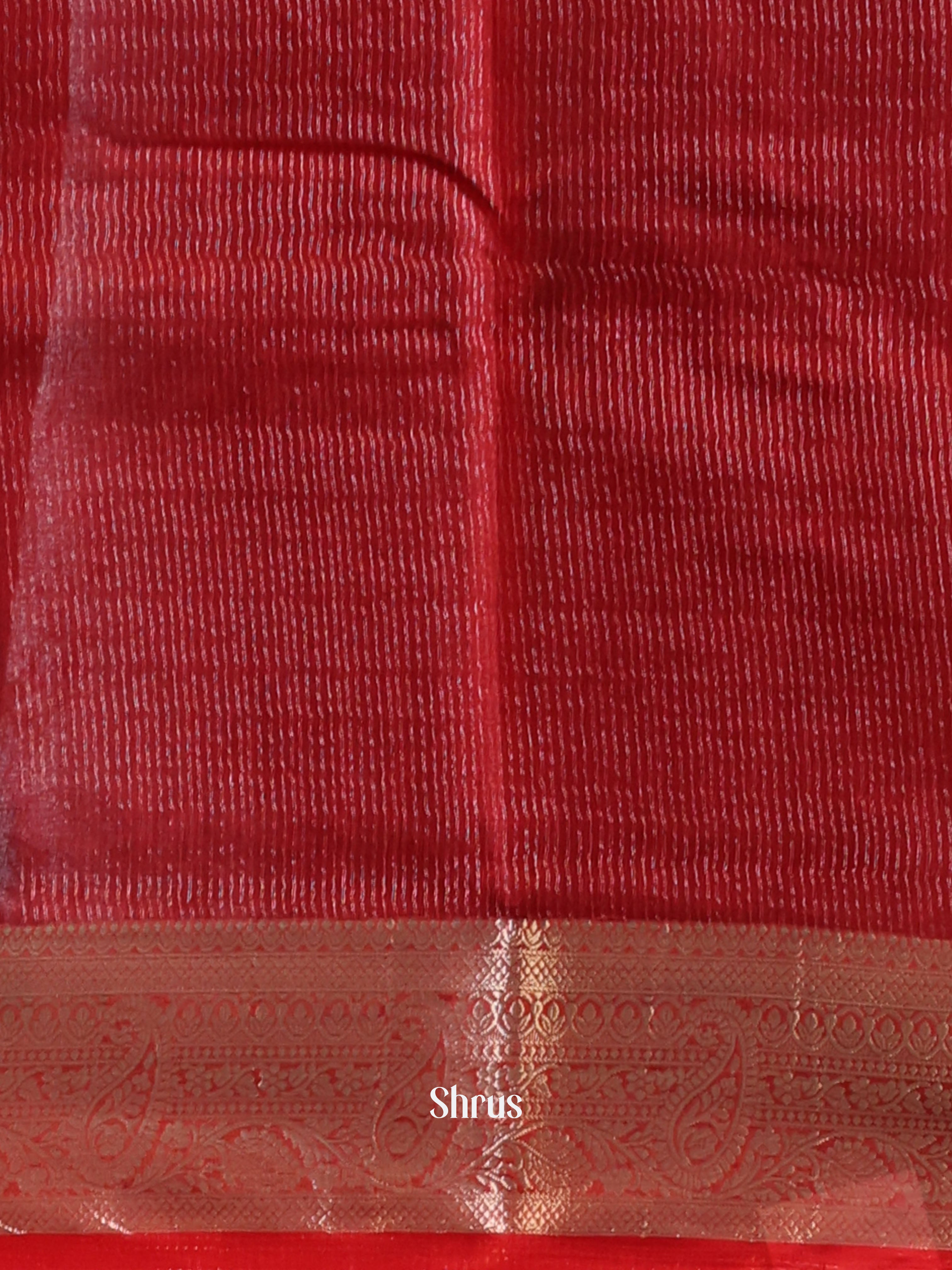 Black & Red - Semi Organza Saree - Shop on Shrus.com