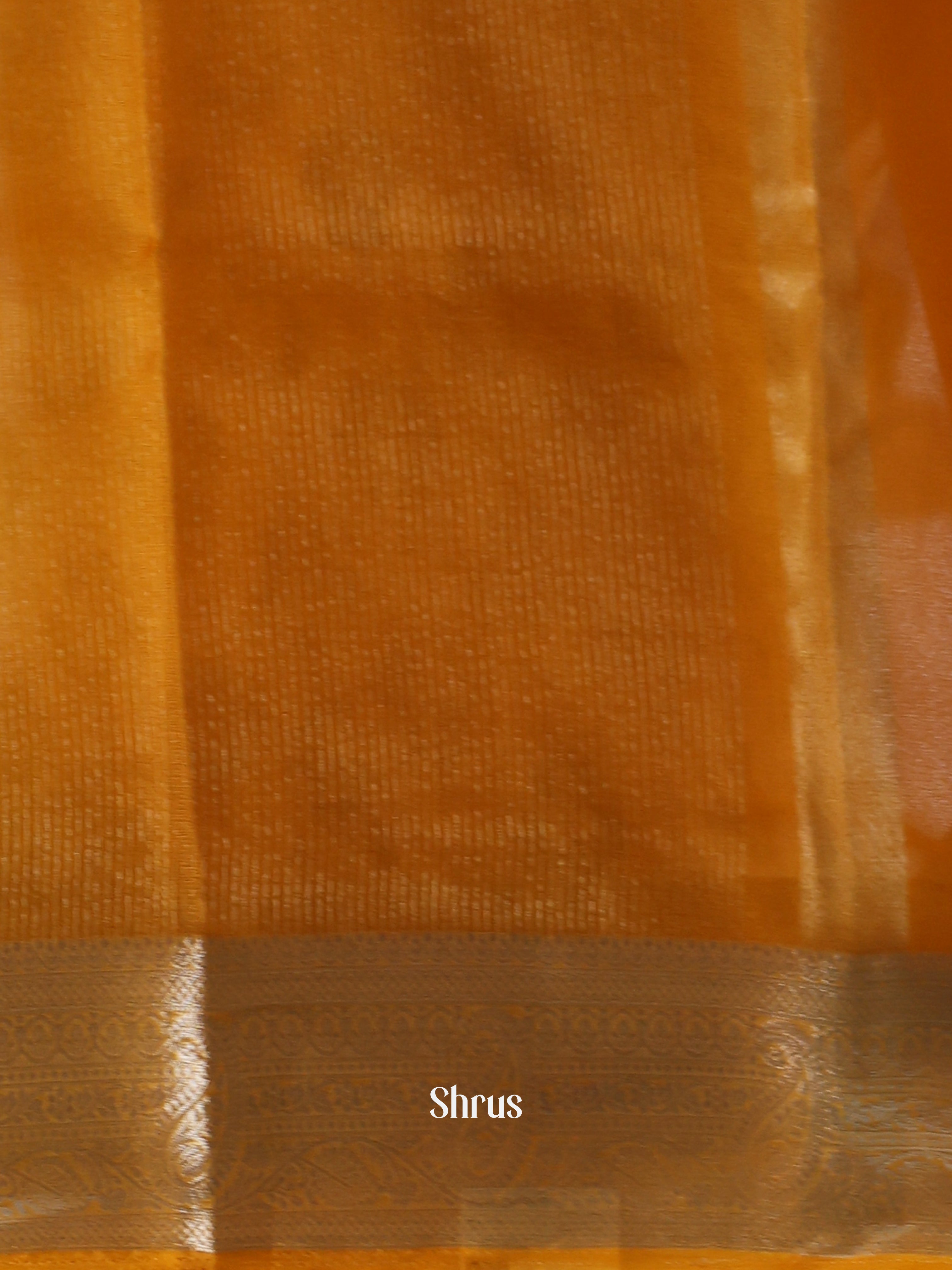 Orange - Semi Organza Saree - Shop on Shrus.com