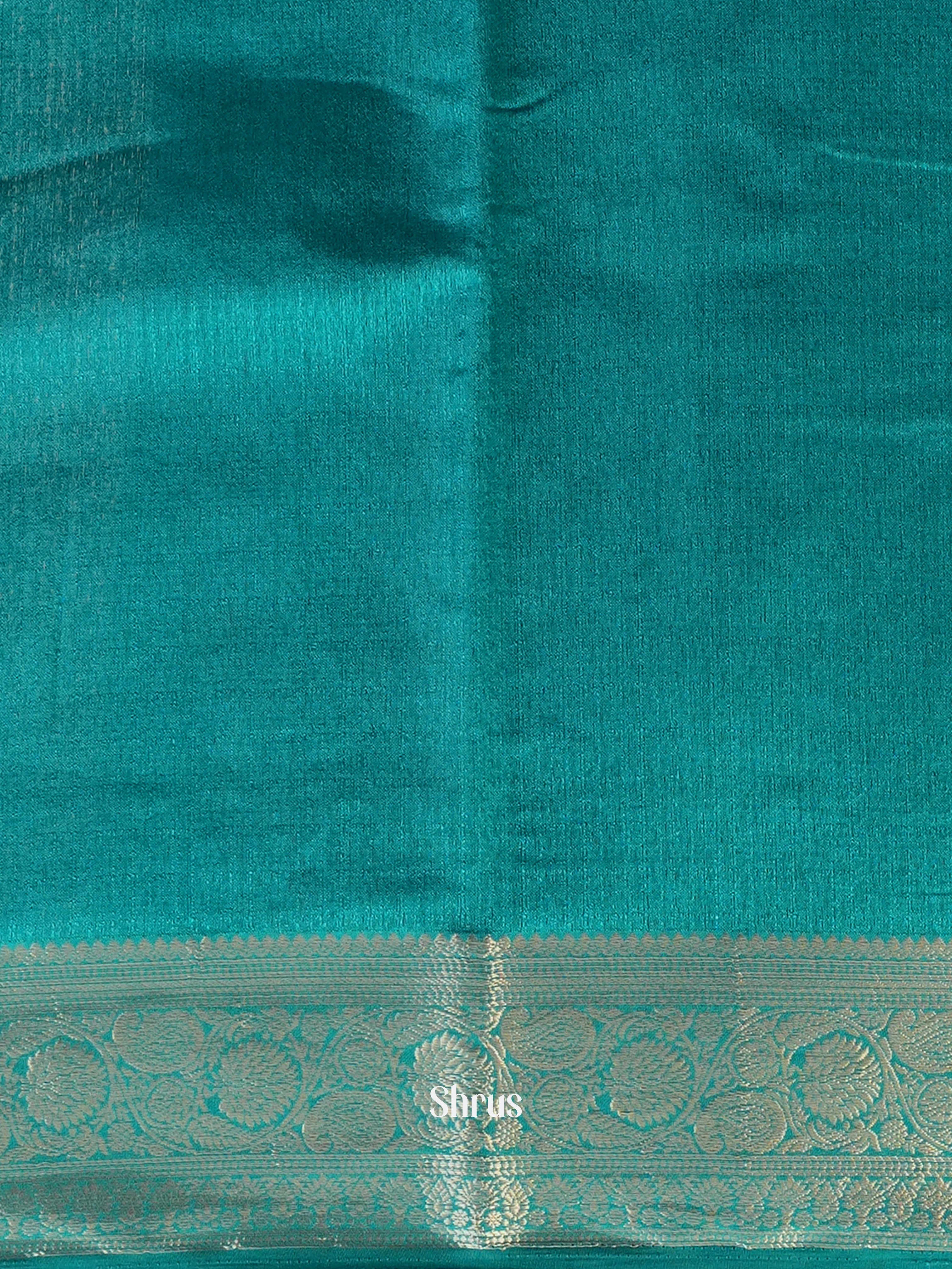 Teal - Semi Georgette Saree - Shop on Shrus.com