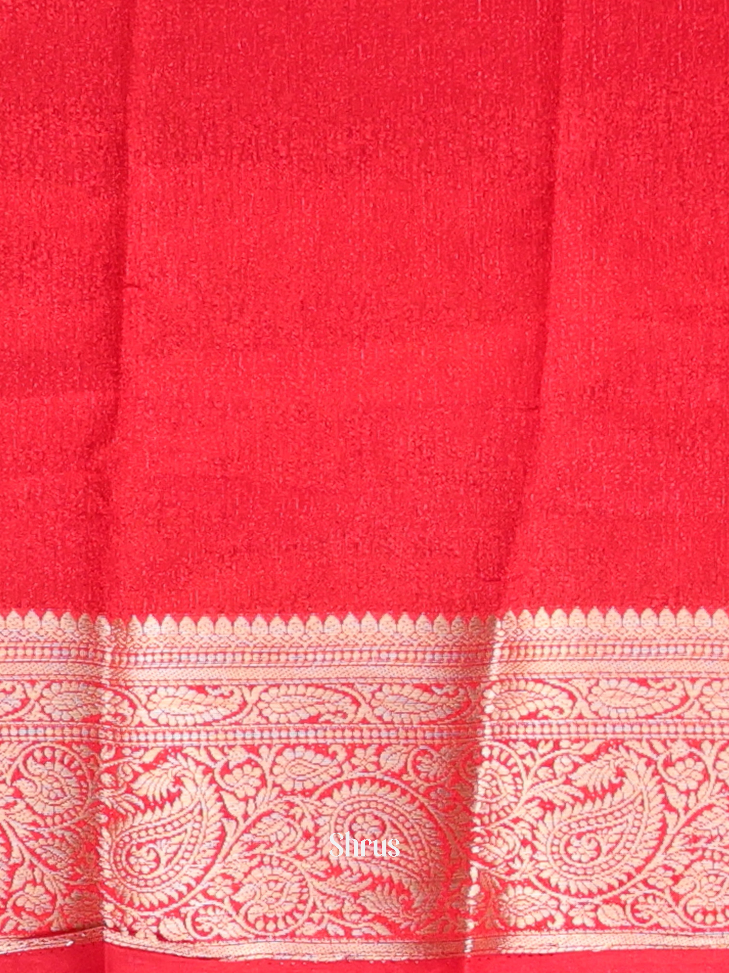 Blue & Red - Semi Georgette Saree - Shop on Shrus.com