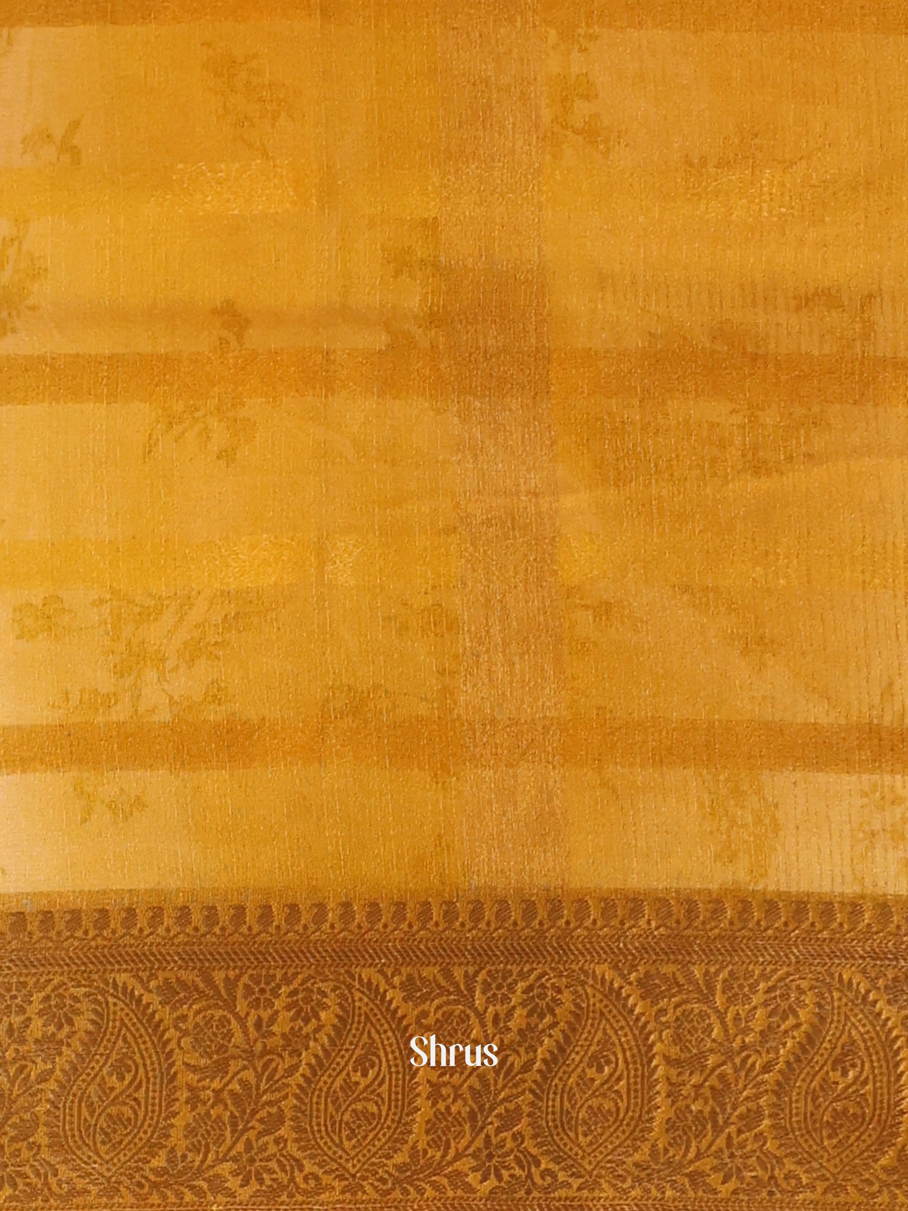 Mustard - Semi Organza Saree - Shop on Shrus.com
