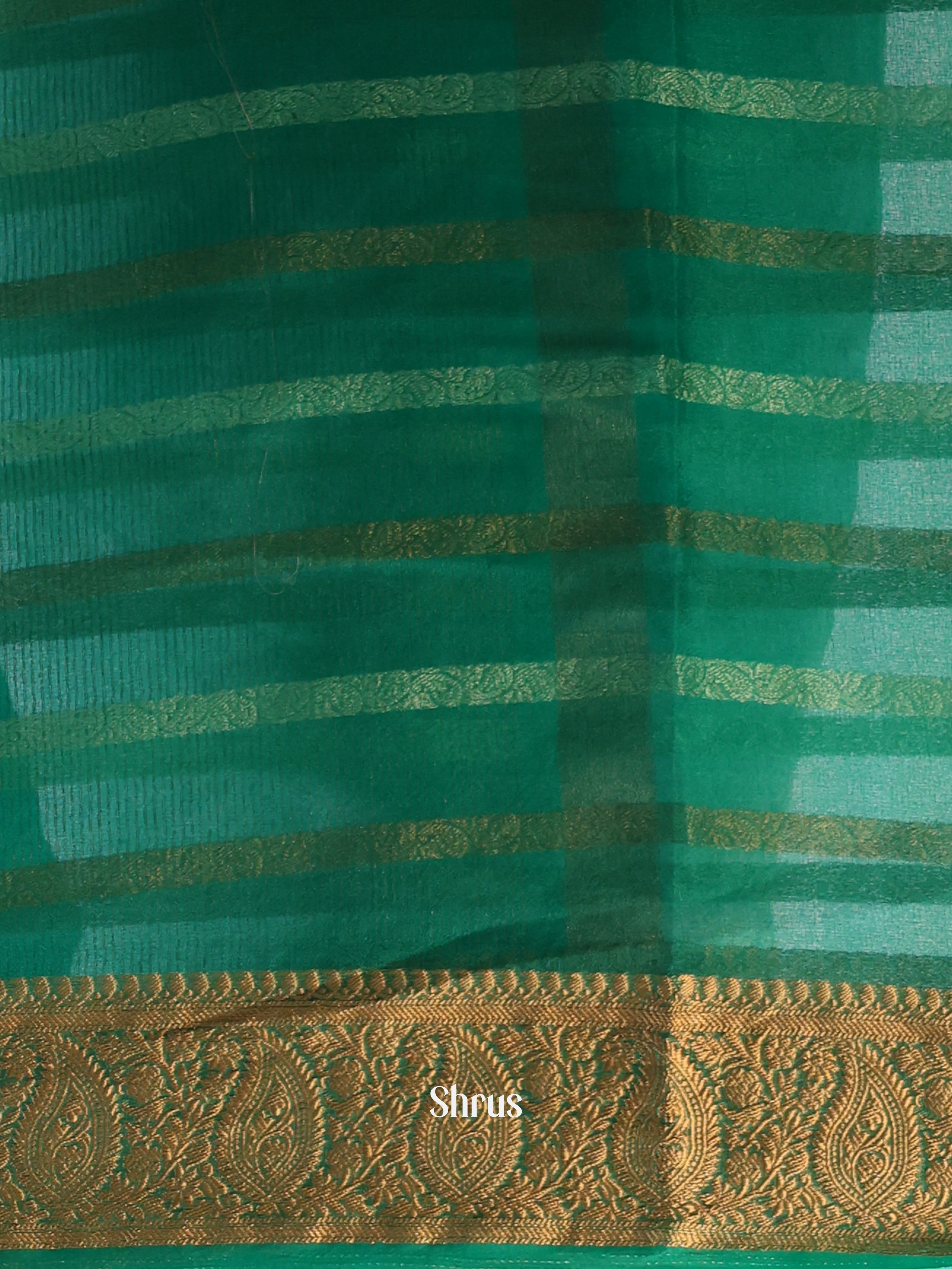 Green- Semi Organza Saree - Shop on Shrus.com