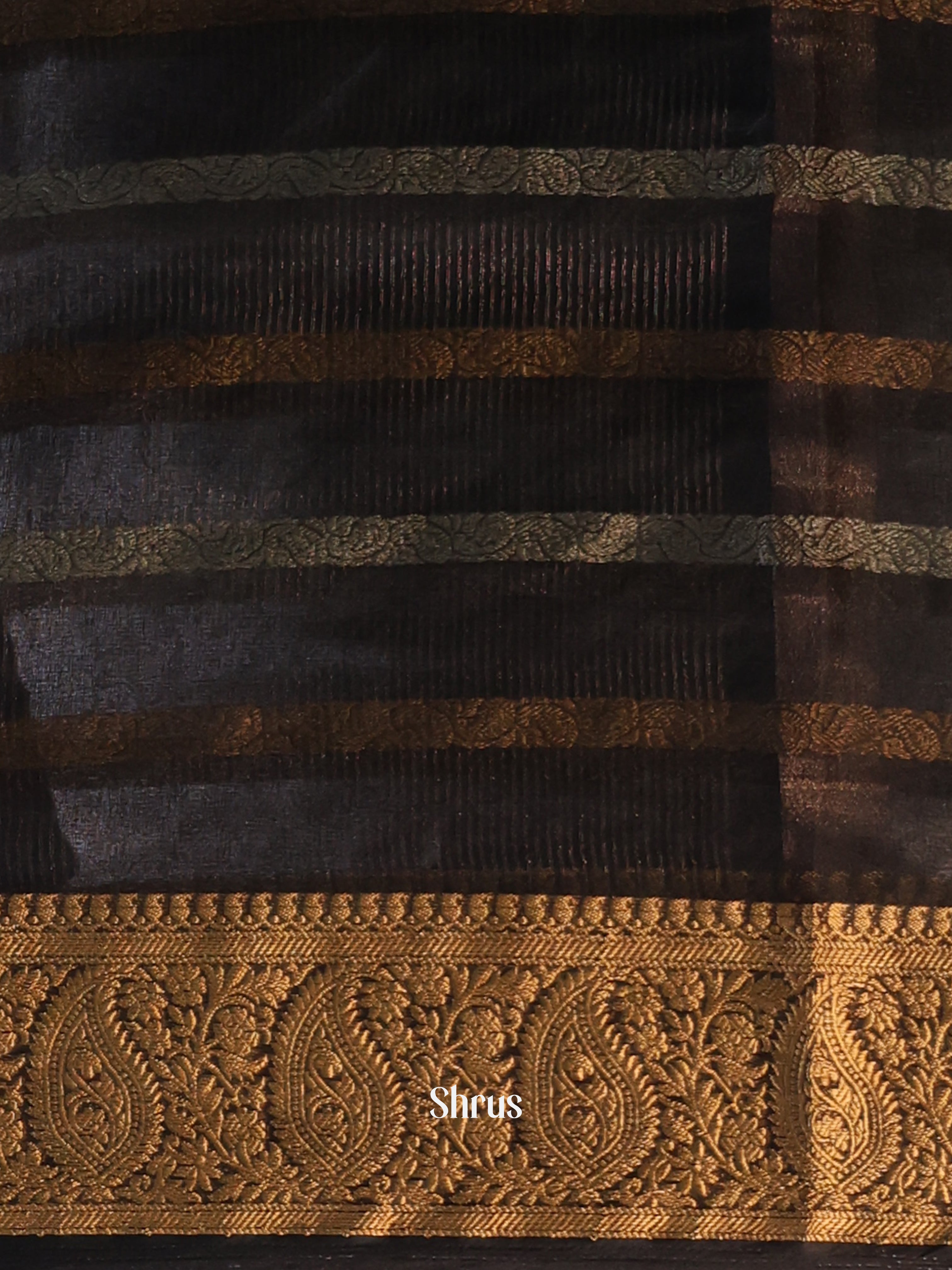 Black - Semi Organza Saree - Shop on Shrus.com