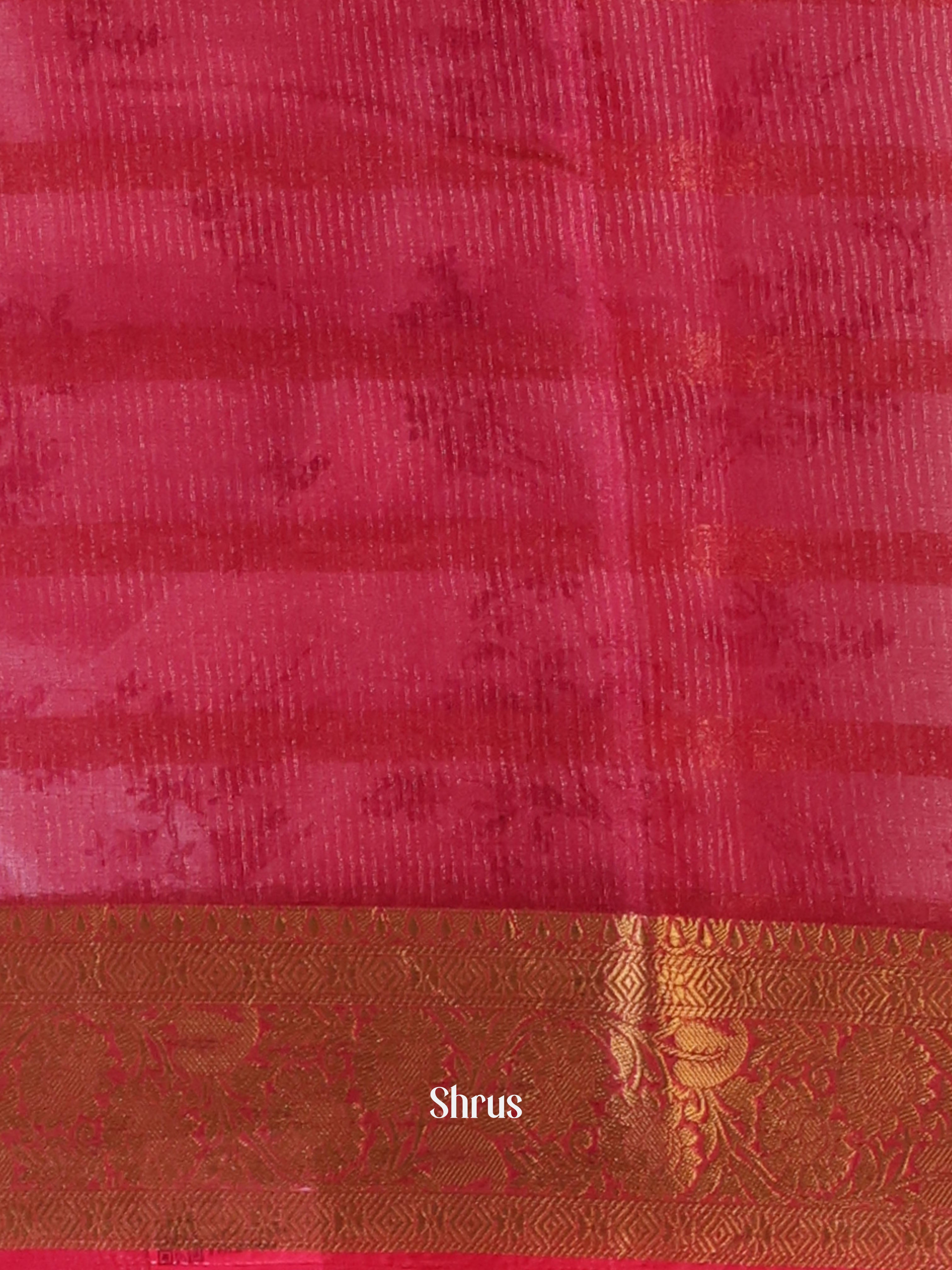 Maroon - Semi Organza Saree - Shop on Shrus.com