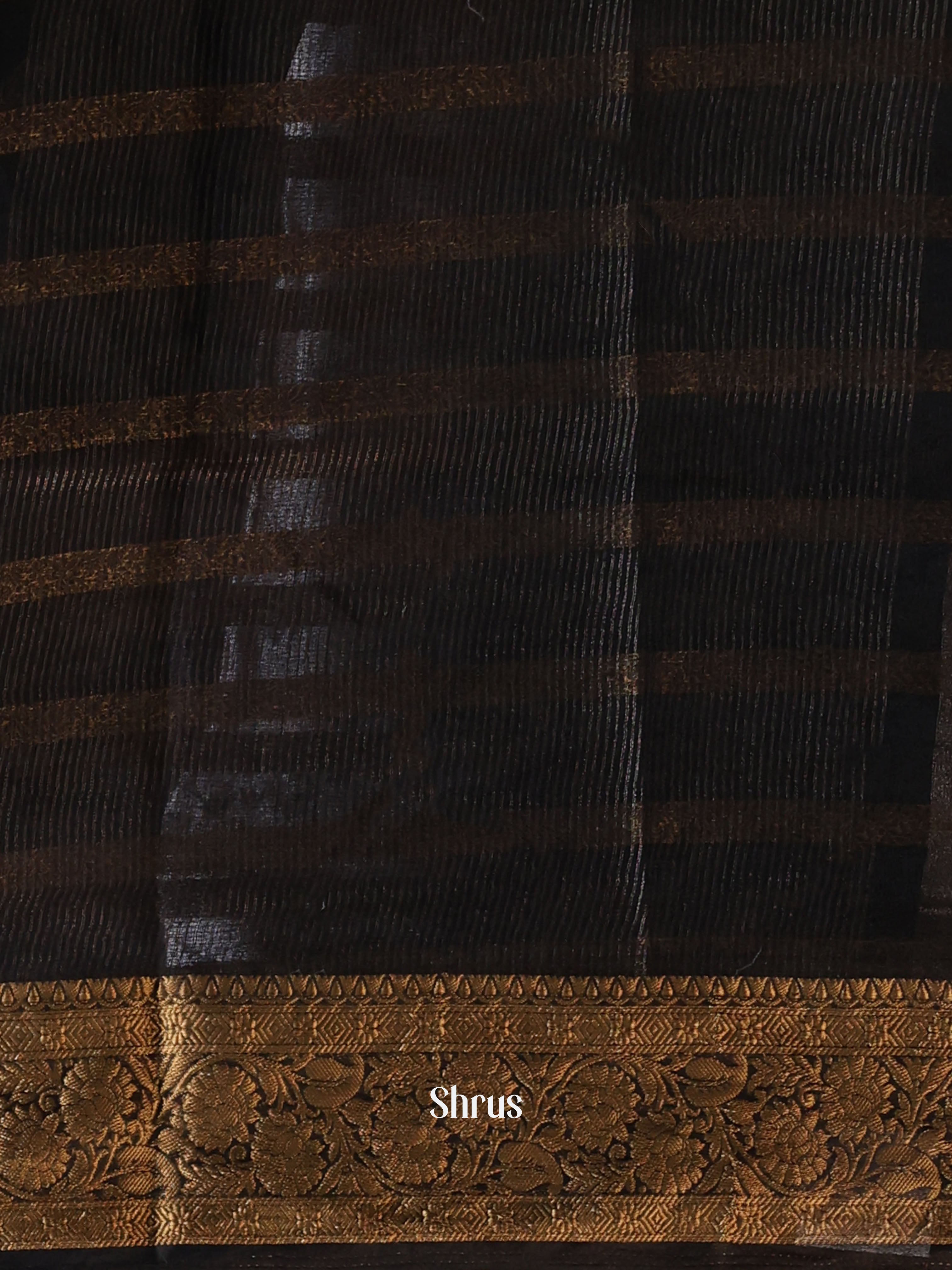 Black - Semi Organza Saree - Shop on Shrus.com