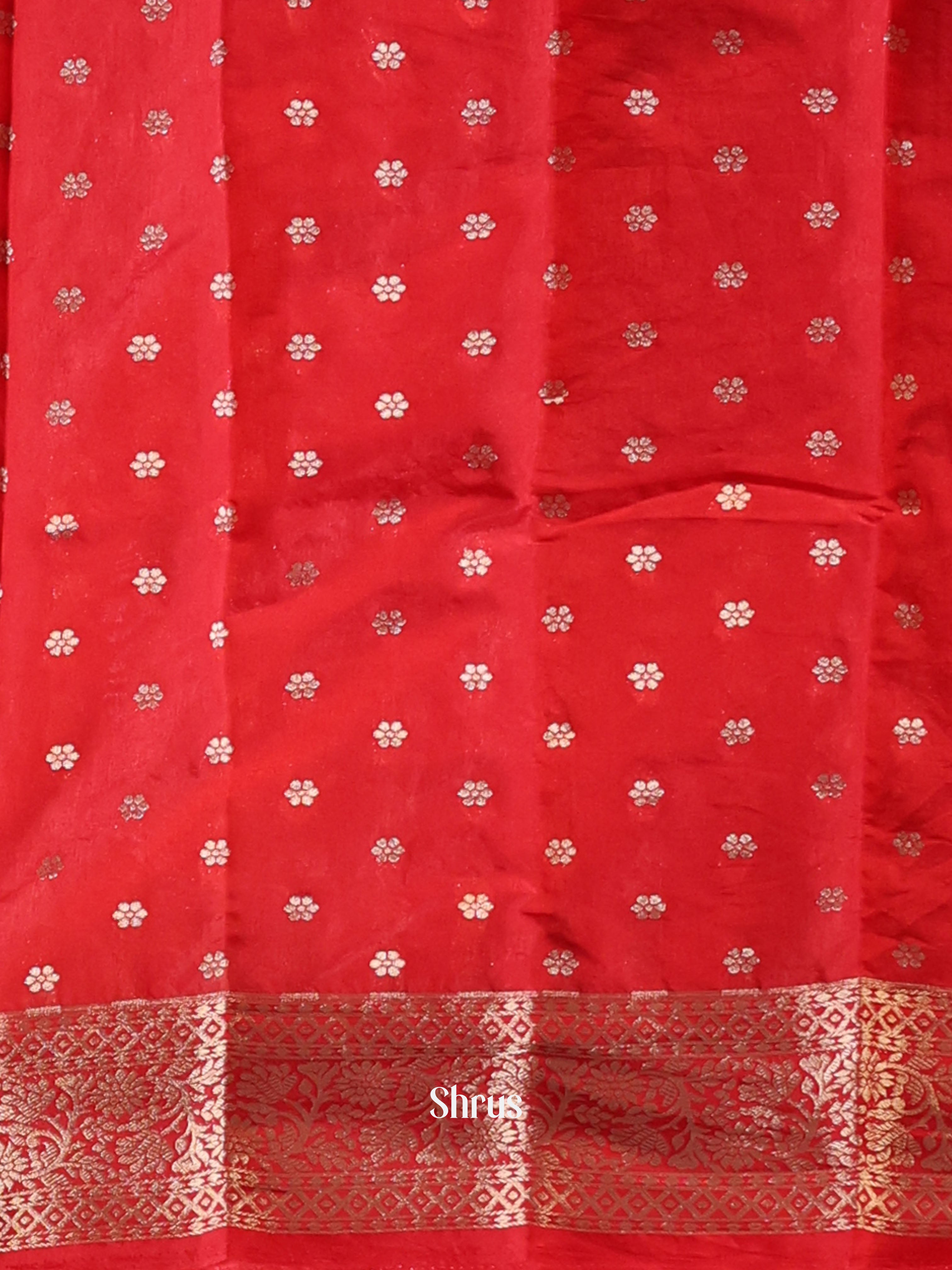 Red - Semi Organza Saree - Shop on Shrus.com