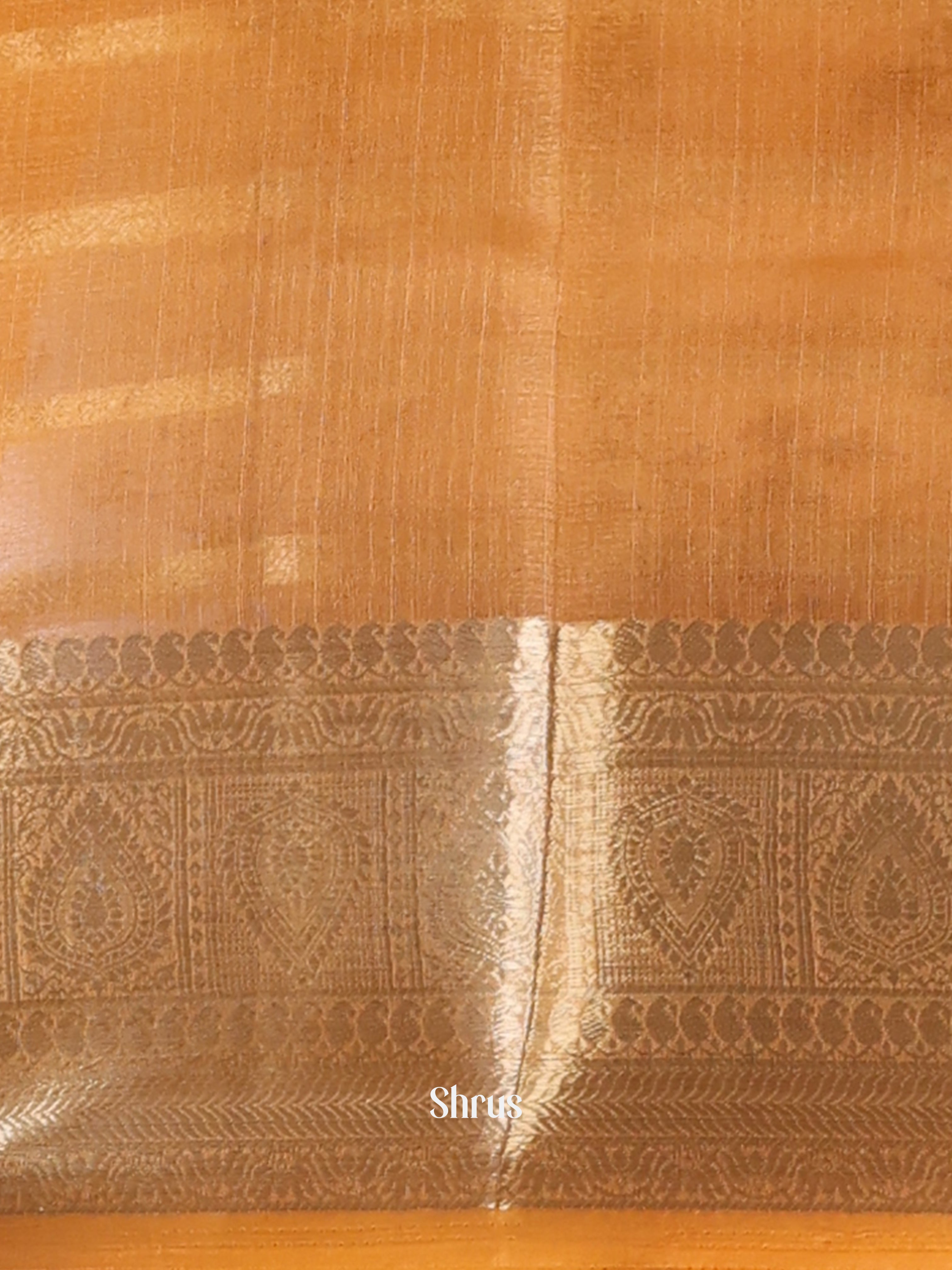 Mustard- Semi Organza Saree - Shop on Shrus.com