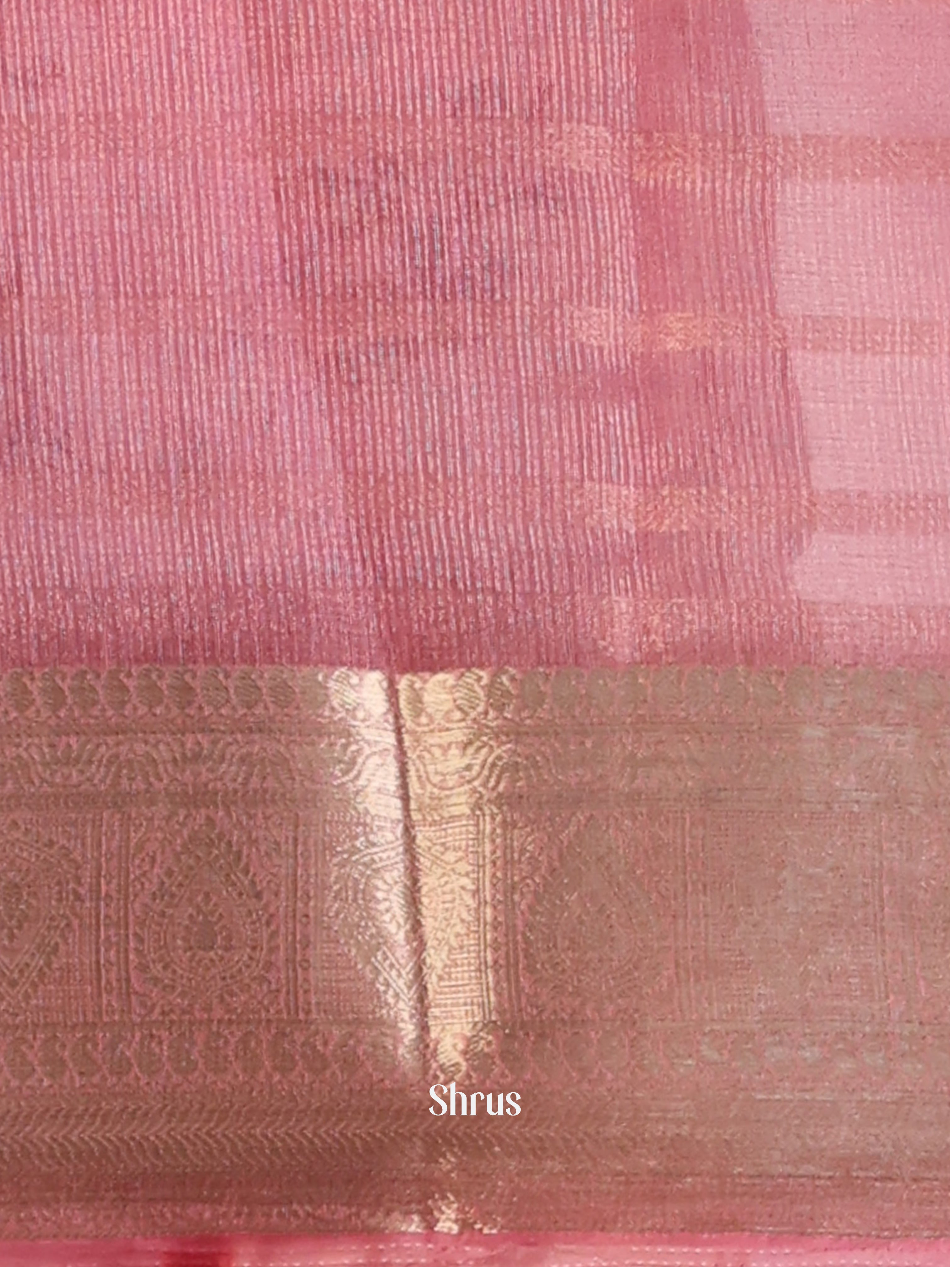 Pink - Semi Organza Saree - Shop on Shrus.com