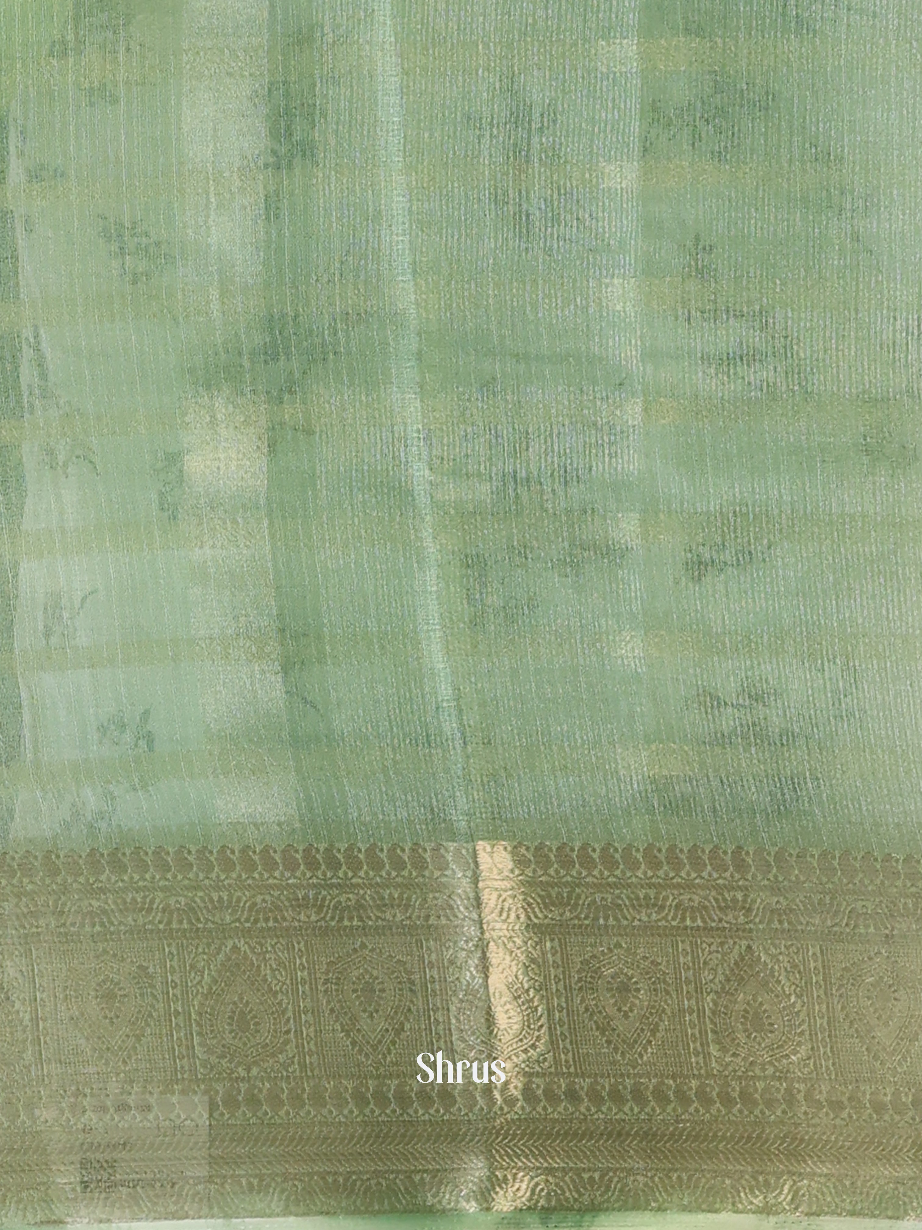 Green - Semi Organza Saree - Shop on Shrus.com