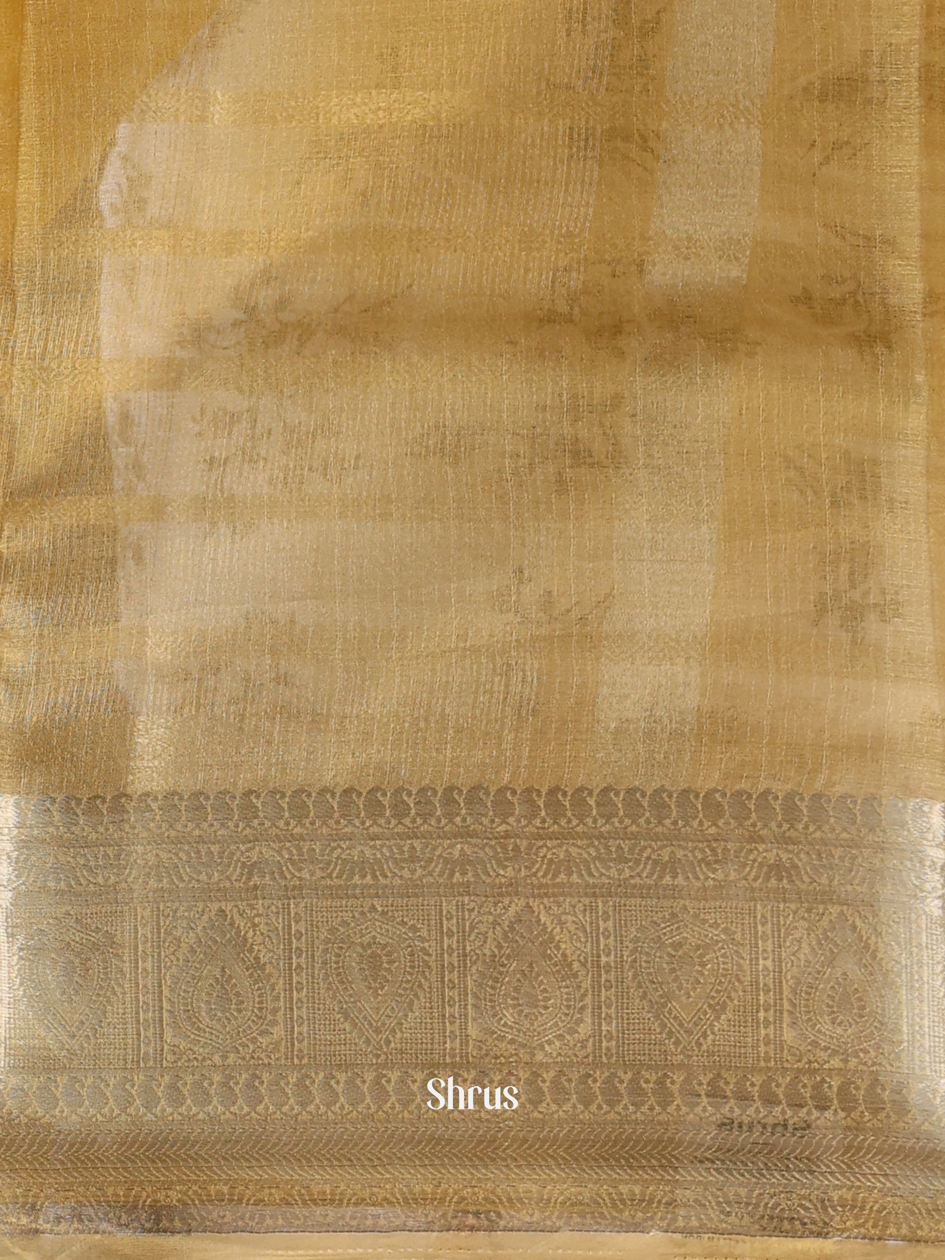 Pale Yellow - Semi Organza Saree - Shop on Shrus.com